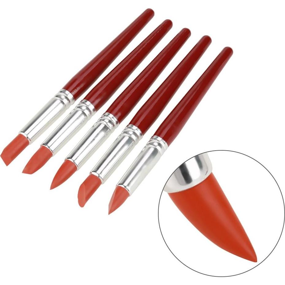 5 Pinceles de Silicona Walfront para Pintura y Escultura