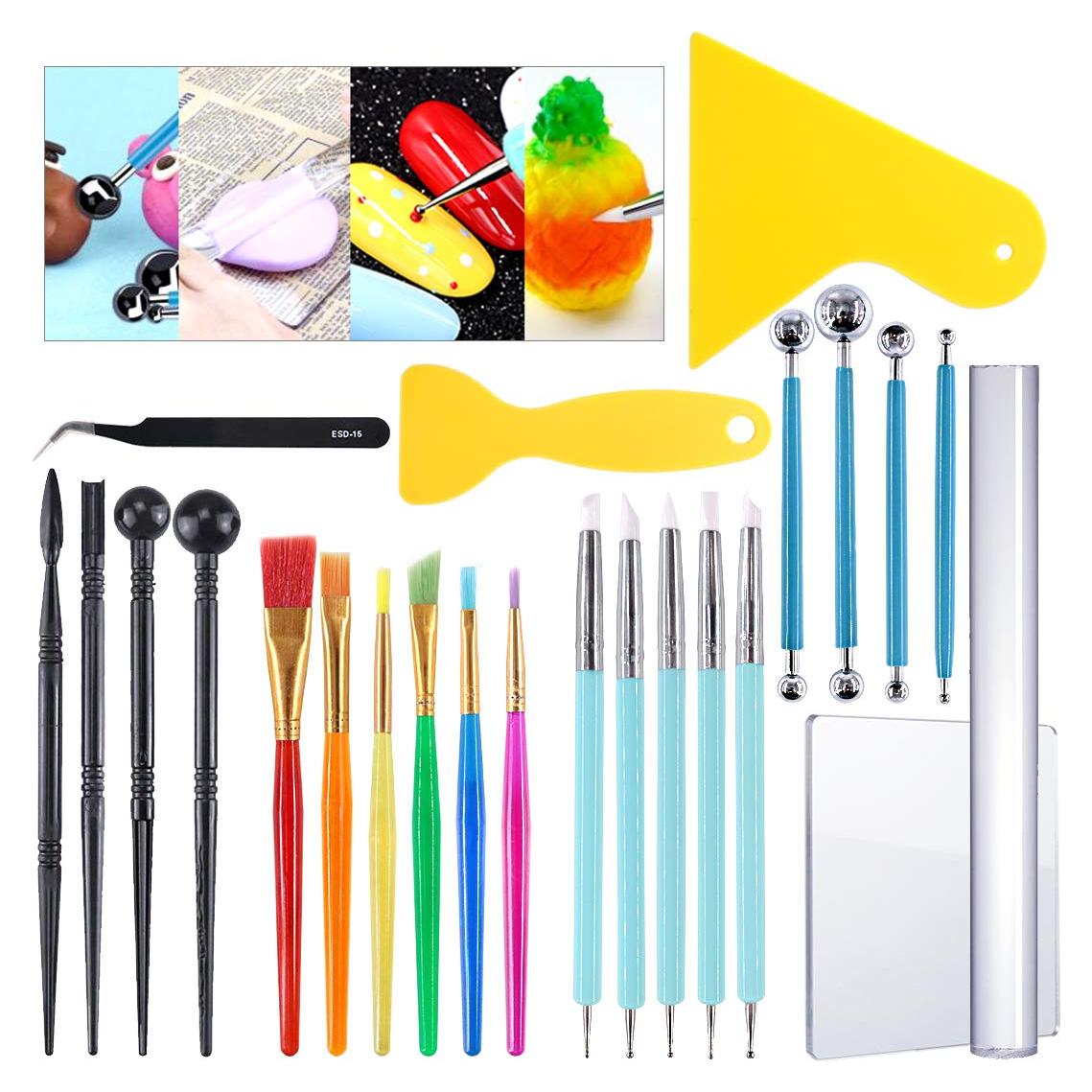 Conjunto de herramientas de modelado de arcilla Glarks 24Pcs