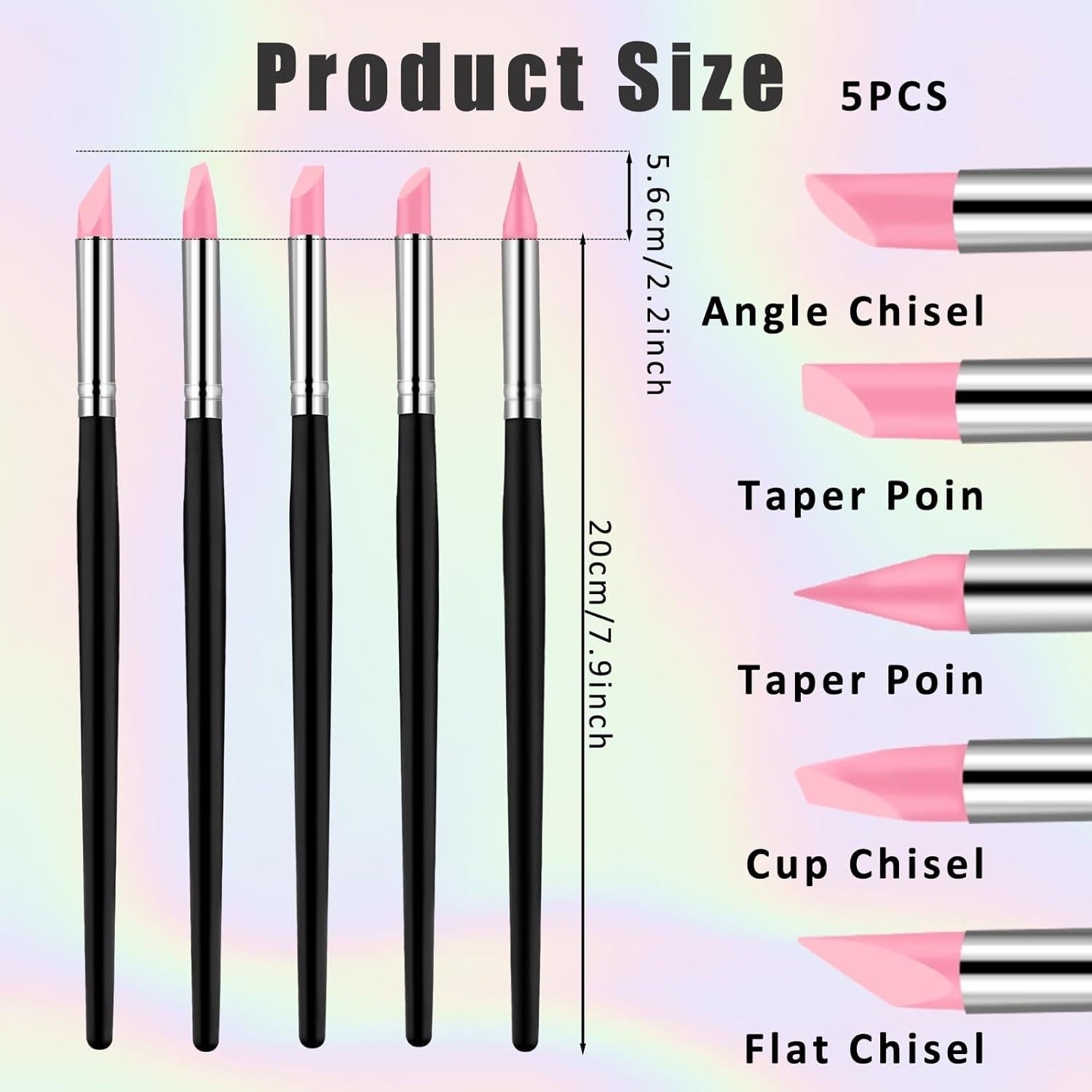 5 Pinceles de Silicona para Resina Lusofie 20cm Alta Calidad