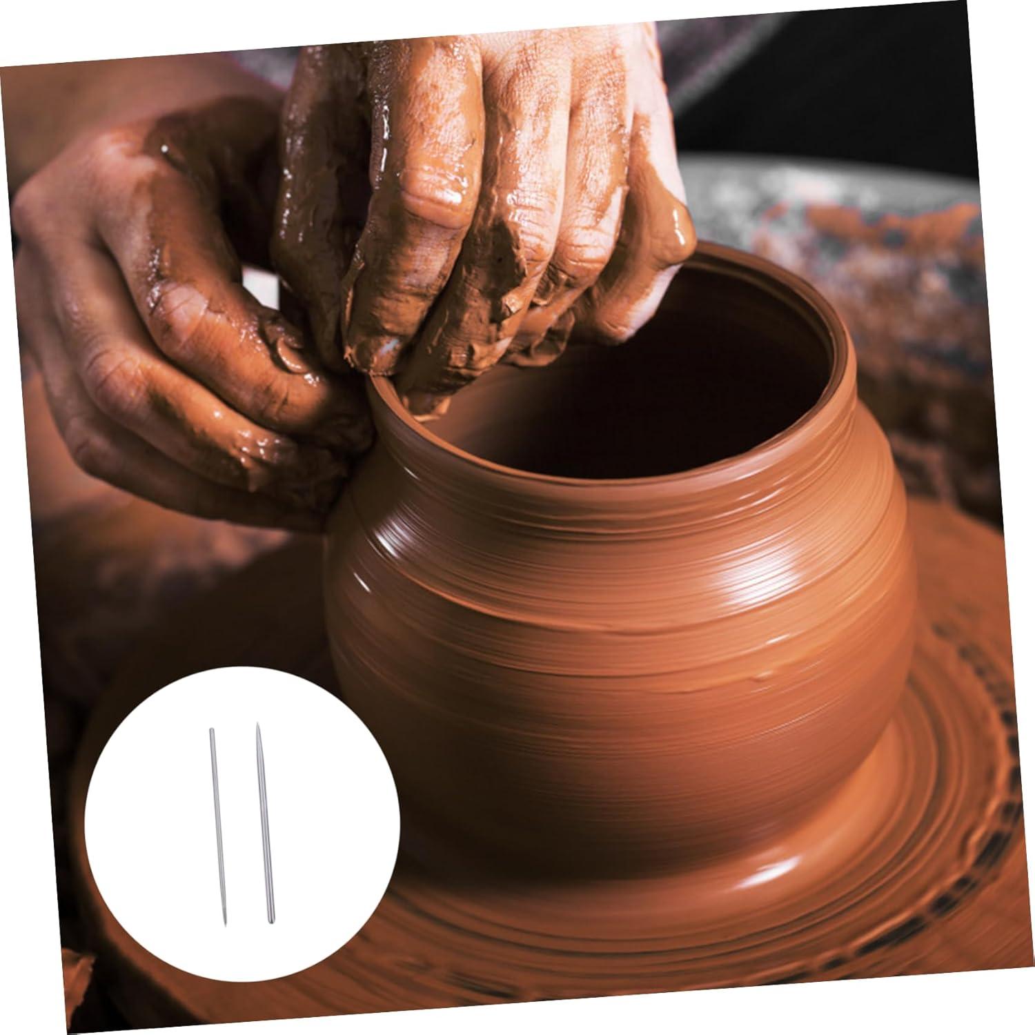 Kit de Modelado de Arcilla 2 Pcs Acero Inoxidable EXCEART