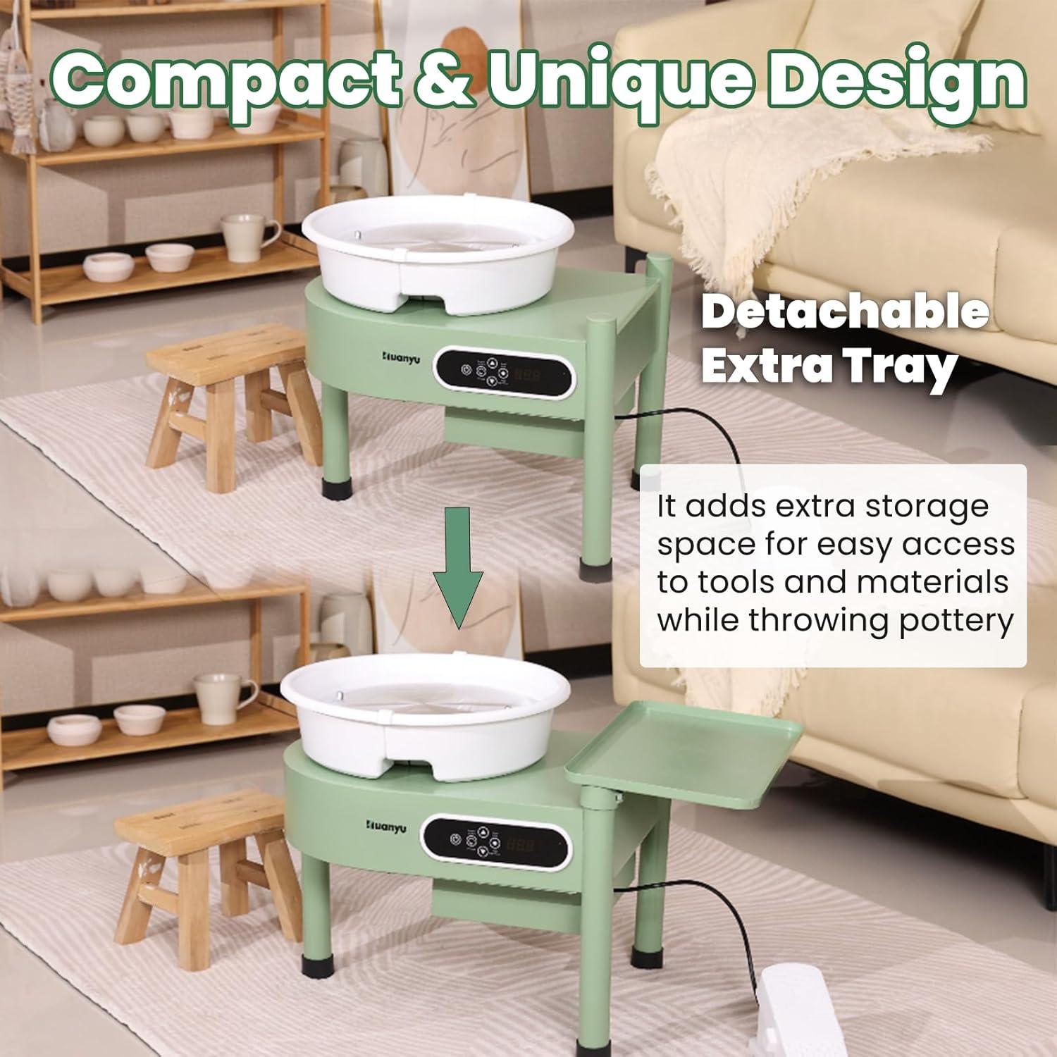 Torno de Alfarería Huanyu 30cm Eléctrico con Pedal y LCD 350W