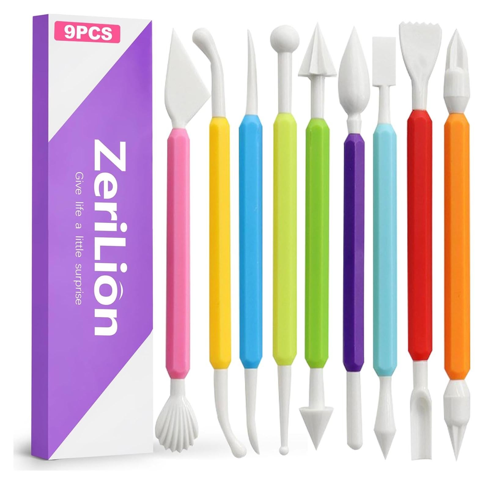 Conjunto de 9 herramientas de modelado ZeriLion para arcilla