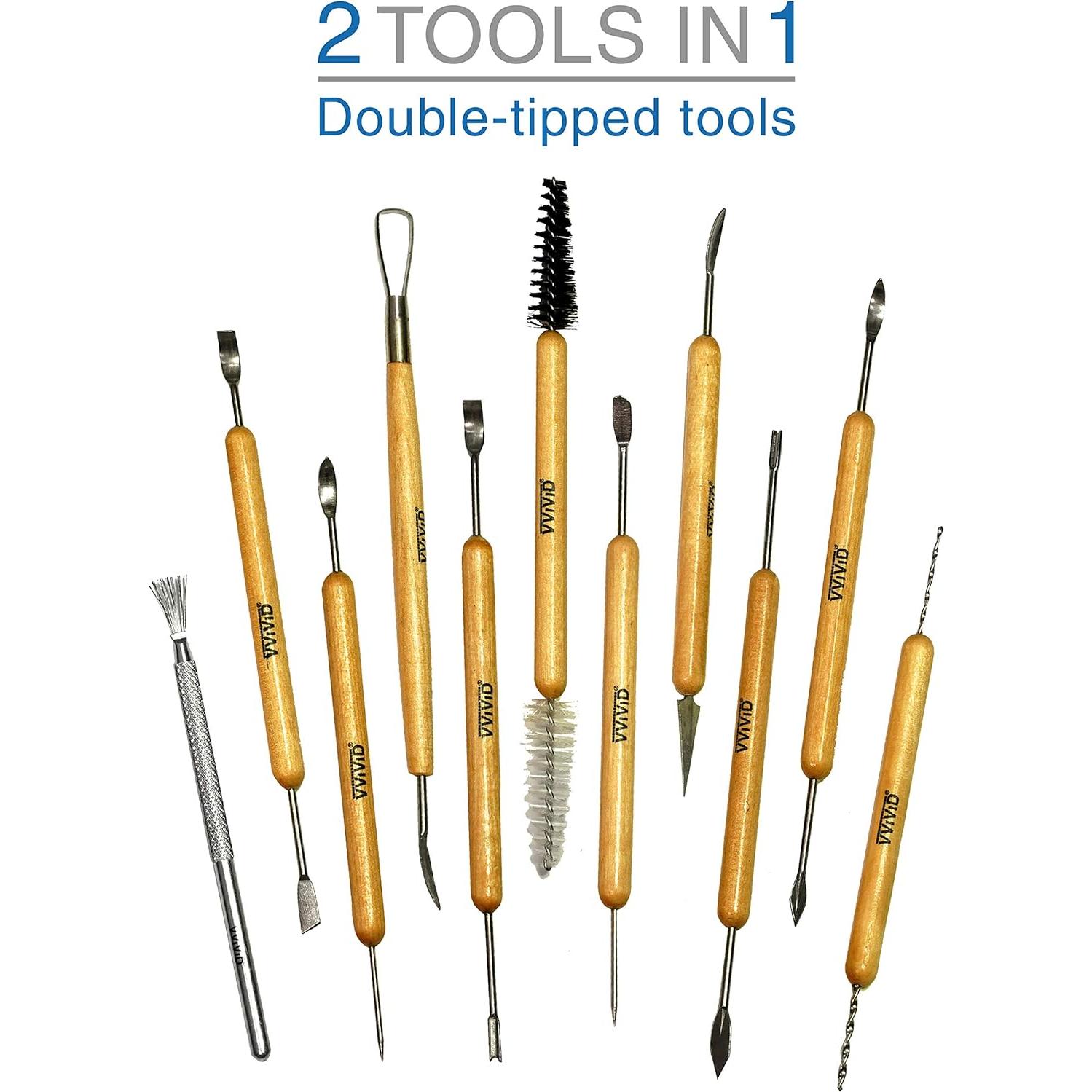 Kit de Herramientas de Escultura VViViD 11 Piezas Acero Doble Cara