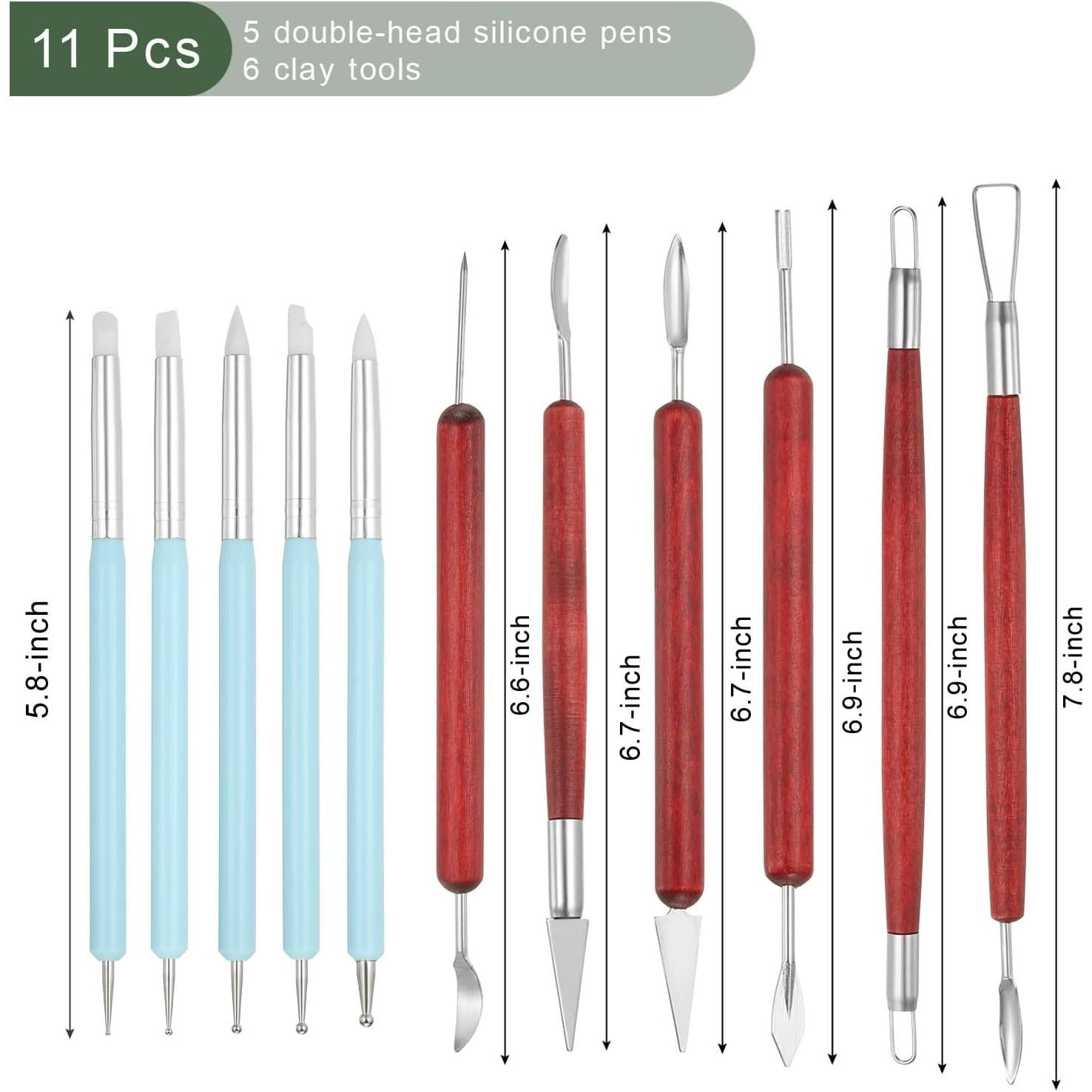 Juego de 11 Herramientas de Esculpir Arcilla YOKIVE - Azul Cielo