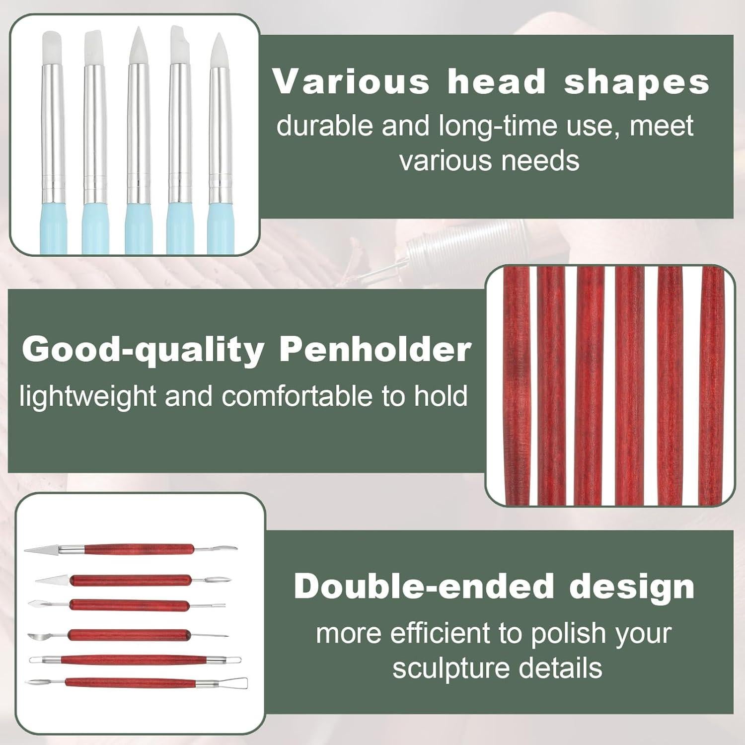 Juego de 11 Herramientas de Esculpir Arcilla YOKIVE - Azul Cielo