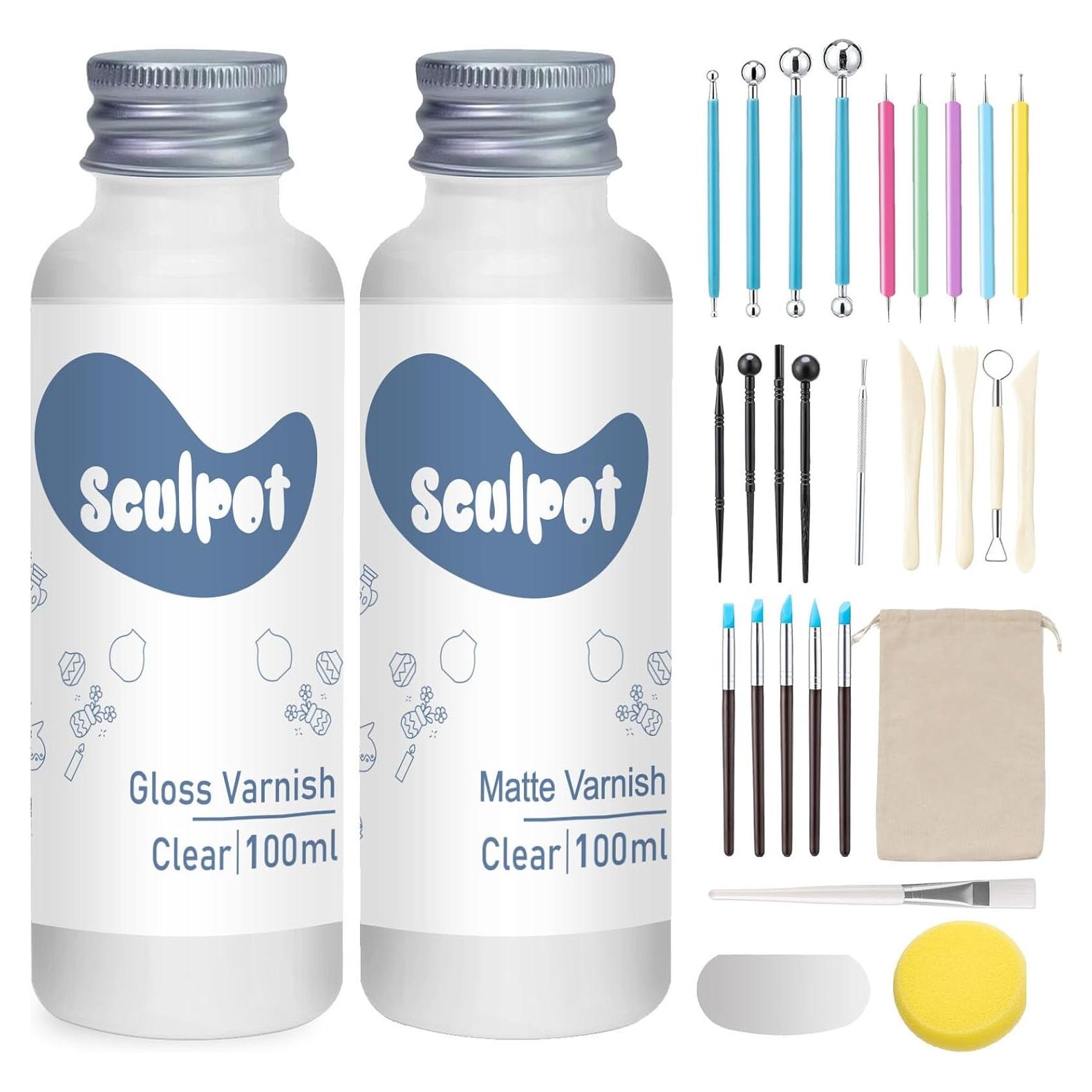 Kit de Barniz de Arcilla 30Pcs 1DFAUL - Brillante y Mate