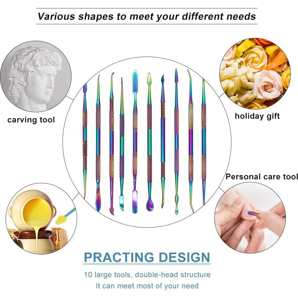 Juego de herramientas de cera SKMZ 10 piezas acero inoxidable