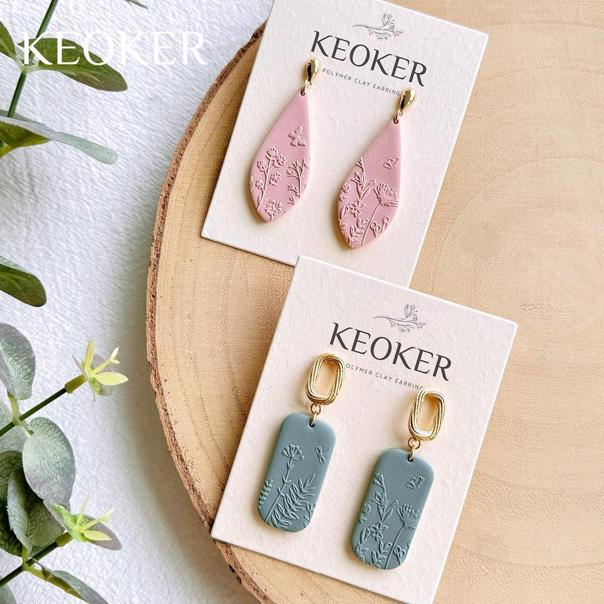 Hojas de Textura de Arcilla Polimérica Keoker - Flores B