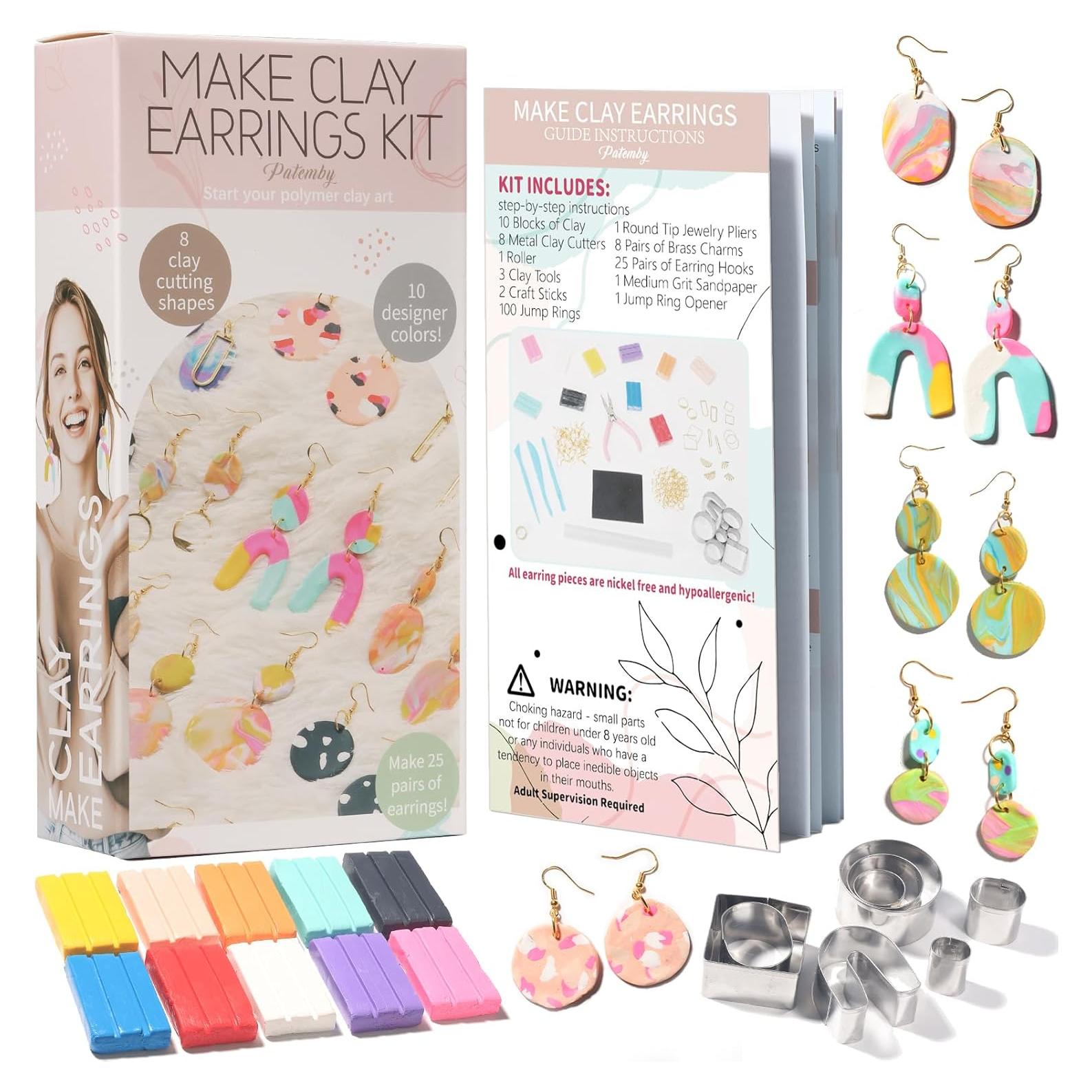 Kit de Fabricación de Pendientes de Arcilla Polimérica Patemby 184 Piezas