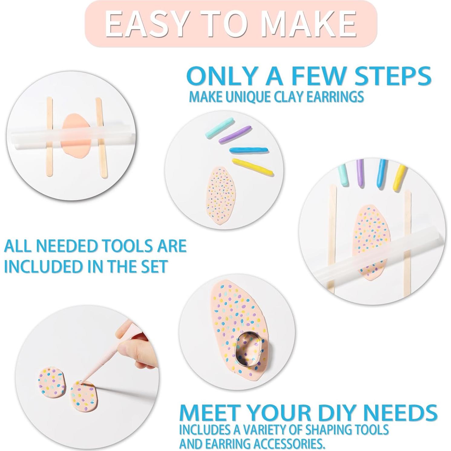 Kit de Fabricación de Pendientes de Arcilla Polimérica Patemby 184 Piezas