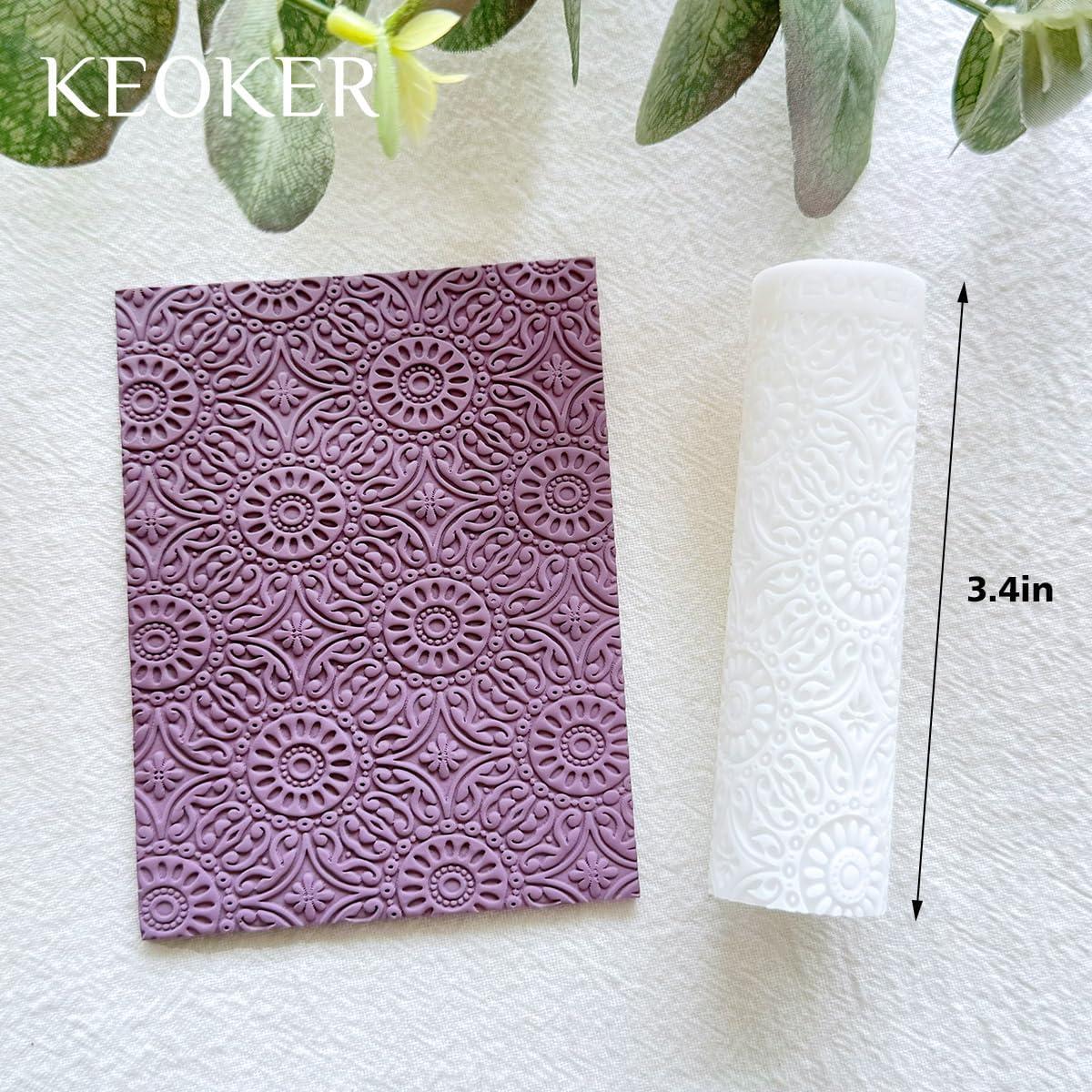 Rodillo de Textura de Arcilla Polimérica KEOKER - Set de 3 Piezas