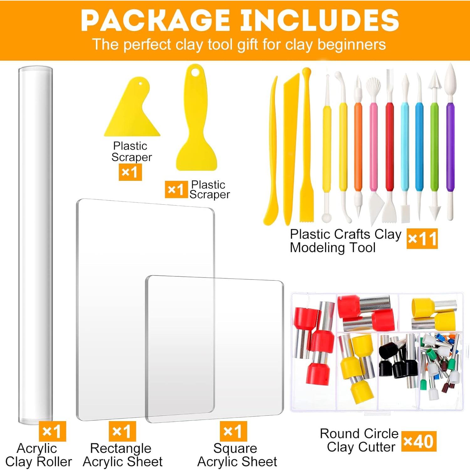 Juego de Herramientas para Arcilla Polímero 57 Pcs Honoson