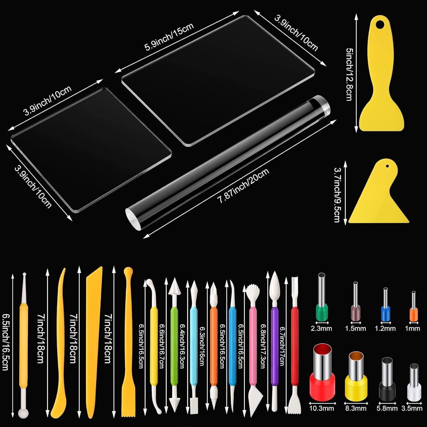 Juego de Herramientas para Arcilla Polímero 57 Pcs Honoson