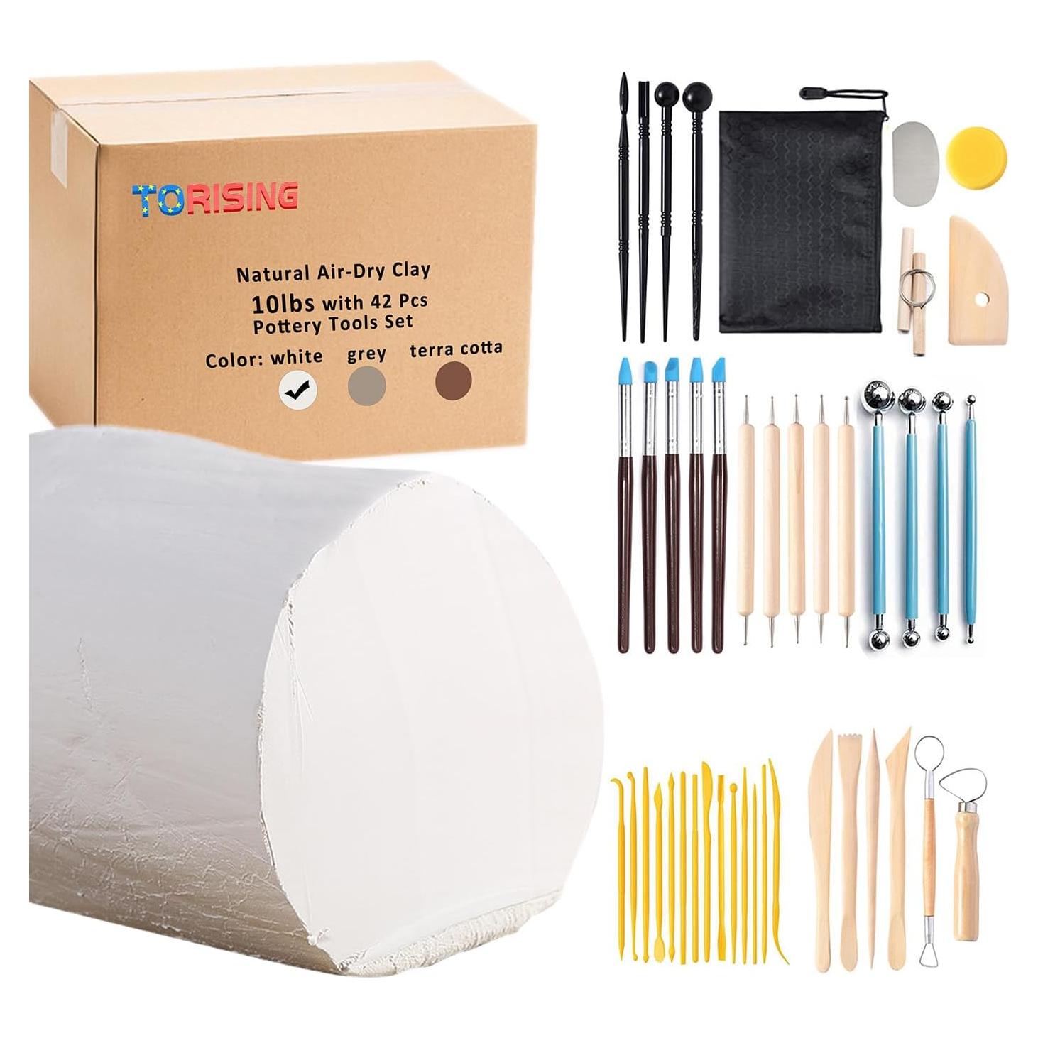 Arcilla Secada al Aire 4.54 KG TORISING + 42 Herramientas