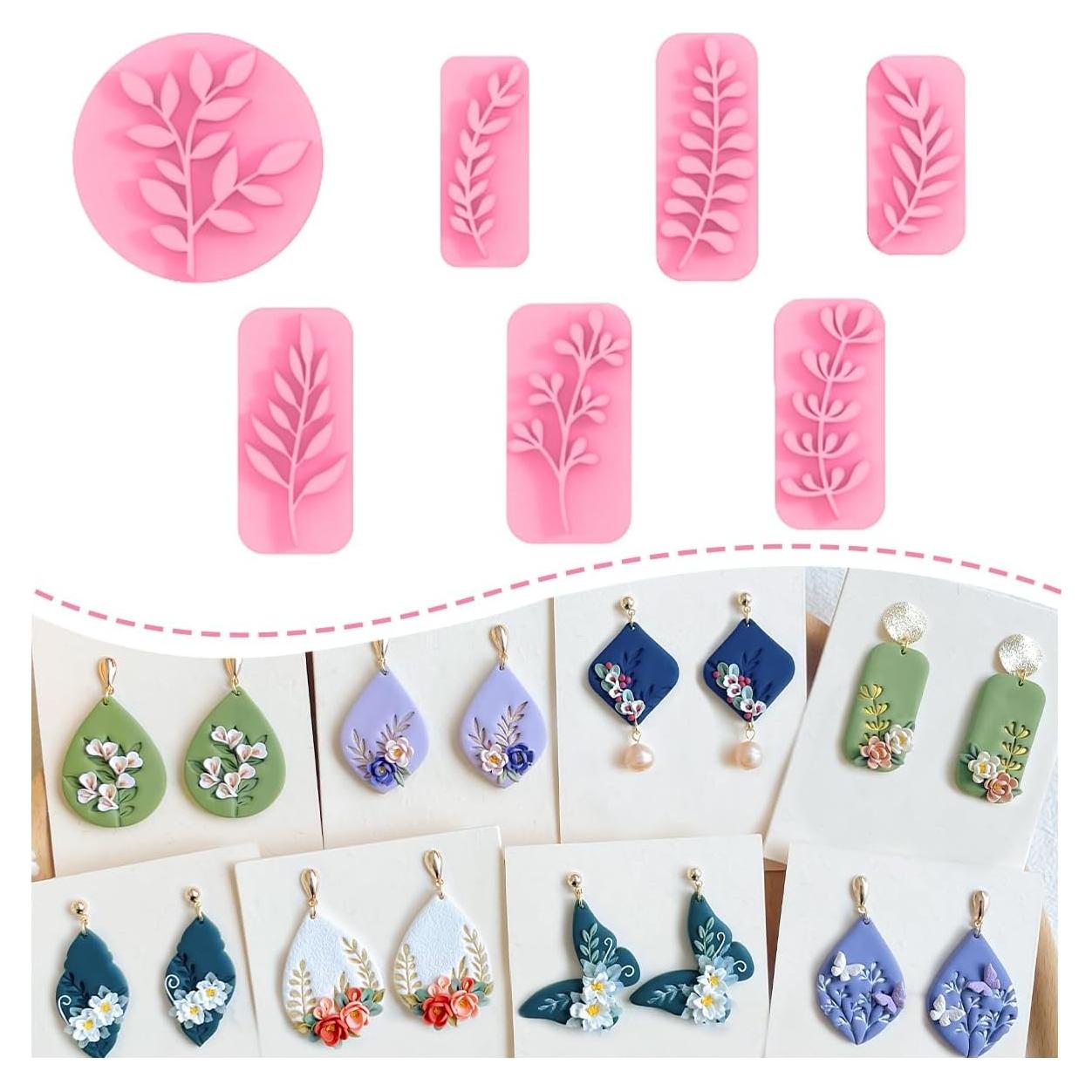 Sellos de Arcilla Polimérica KEOKER - 7 Formas de Hojas