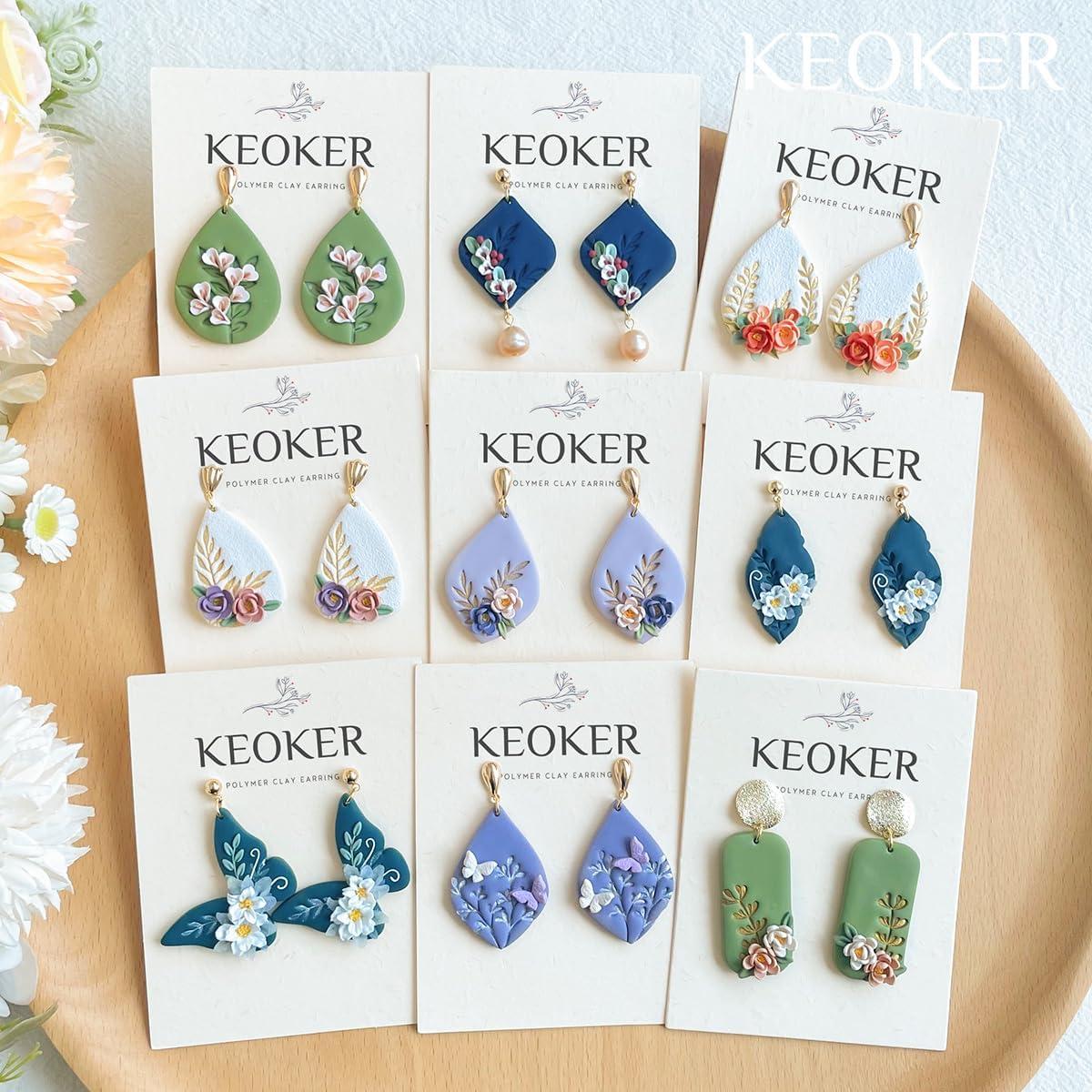 Sellos de Arcilla Polimérica KEOKER - 7 Formas de Hojas