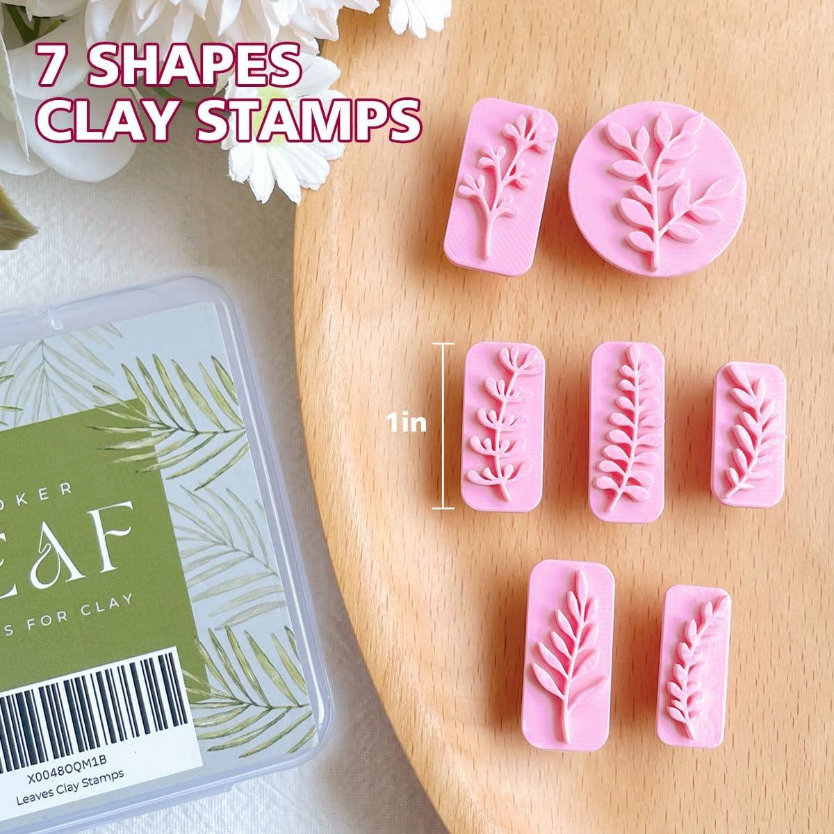Sellos de Arcilla Polimérica KEOKER - 7 Formas de Hojas
