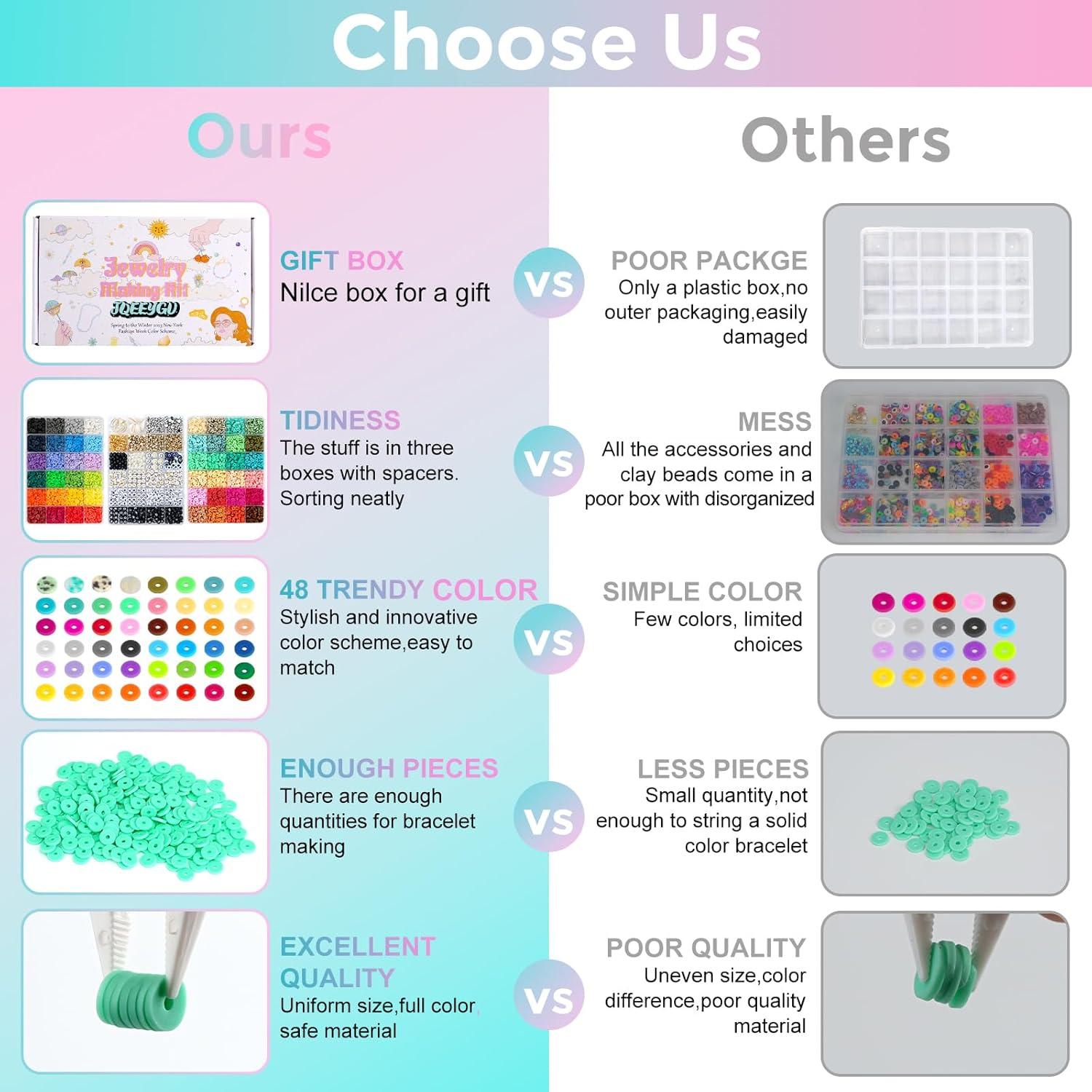 Kit de Fabricación de Pulseras JQEEYGV - 11,000 Piezas, 48 Colores