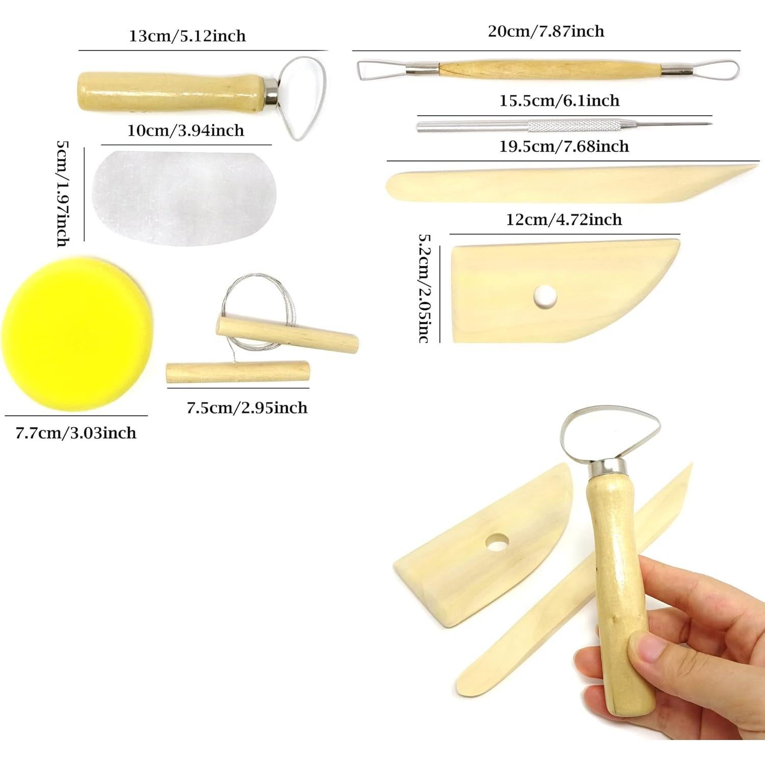 Kit de Herramientas de Cerámica Honbay 8 Piezas para Modelado