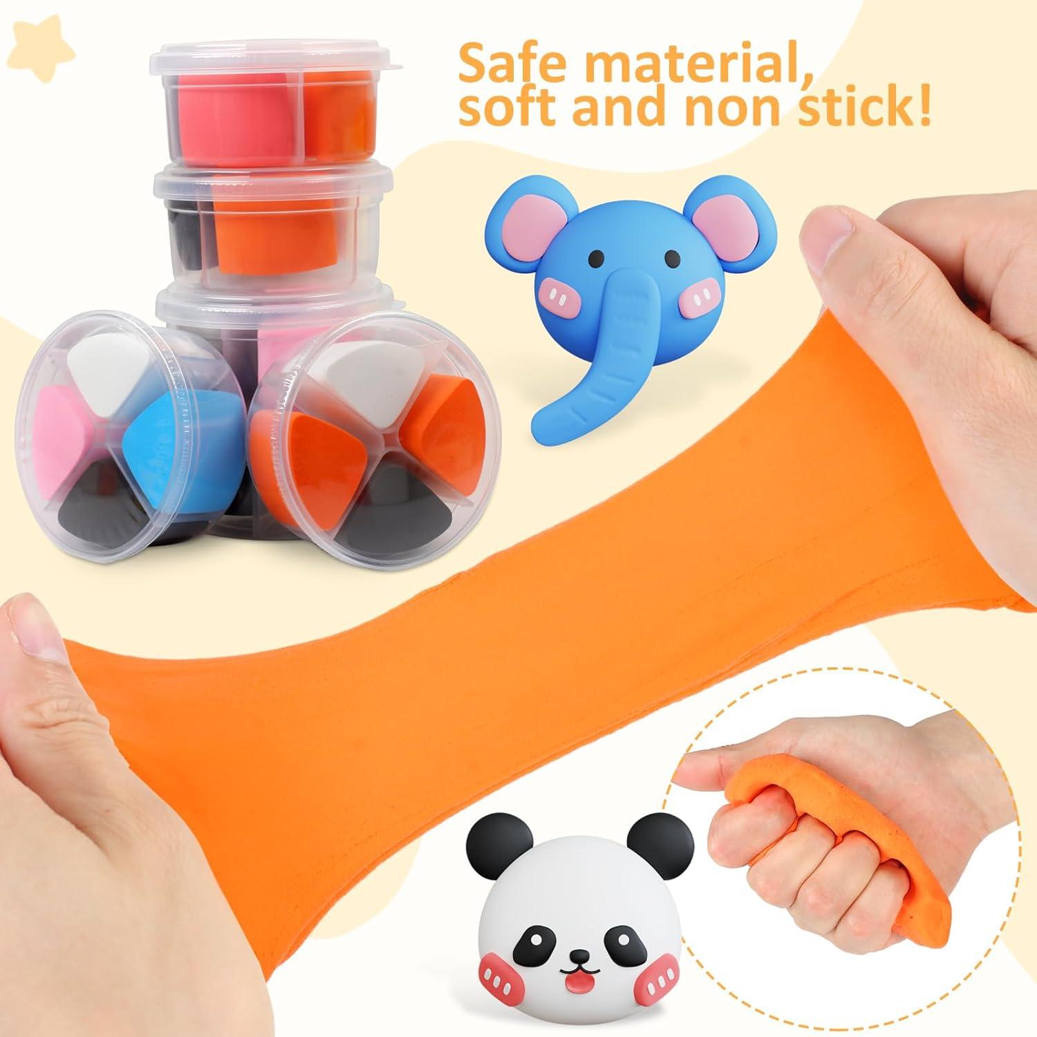 Kit de Arcilla Secada al Aire WOKWCI - 12 Cajas de Animales DIY