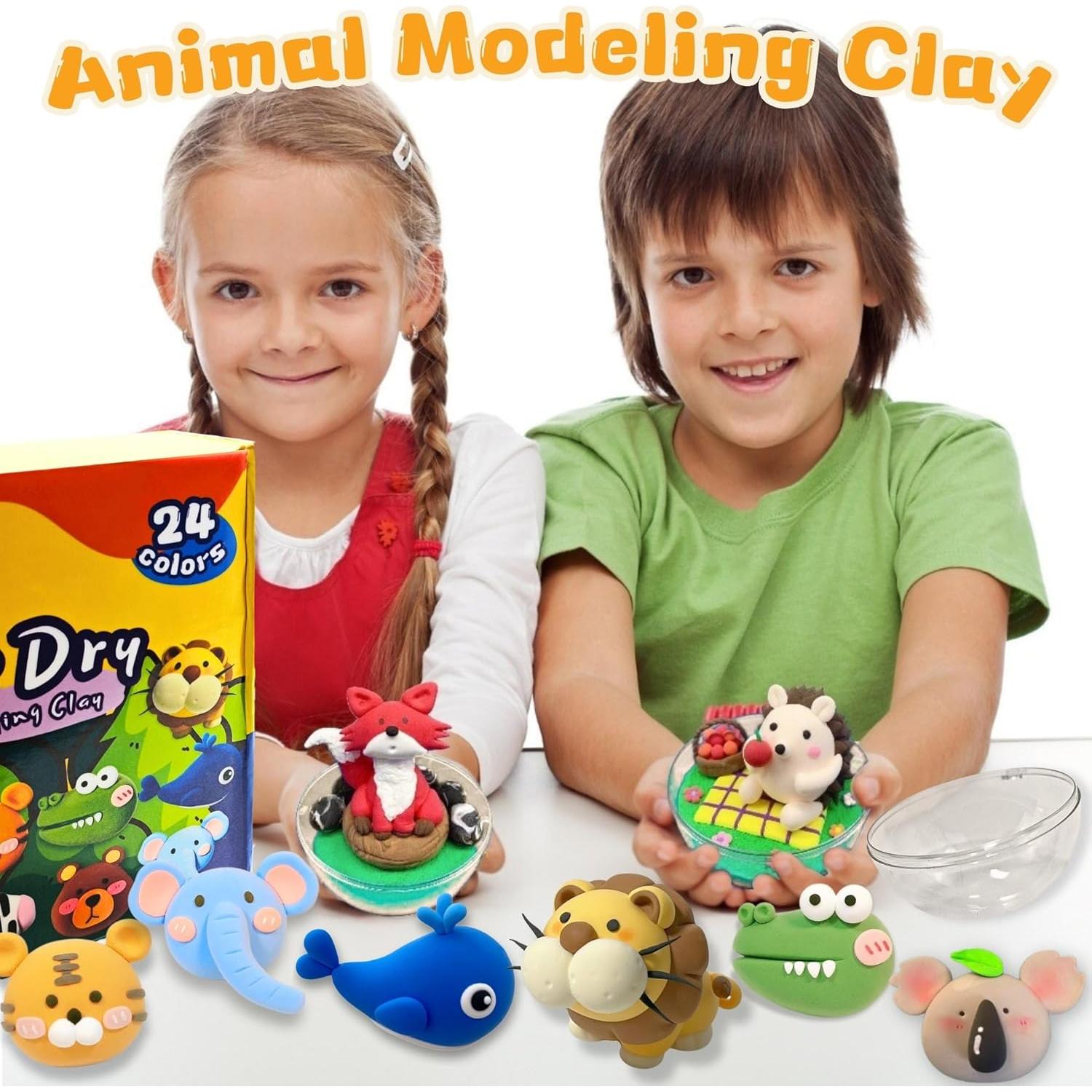 Kit de Arcilla Secada al Aire NafuXiaJJia 24 Colores con Herramientas