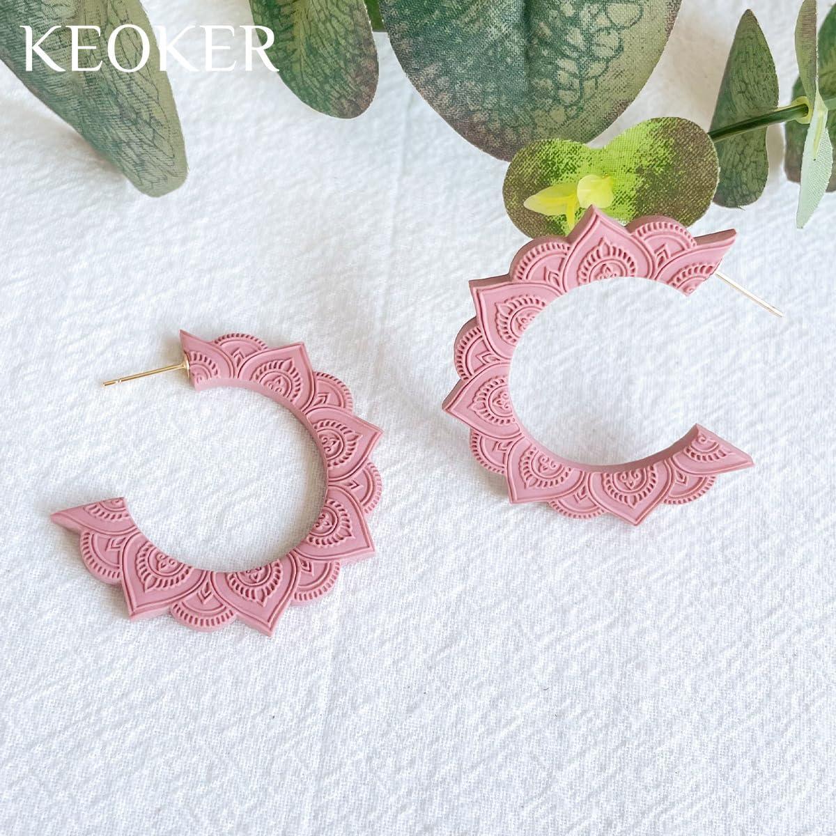 Cortadores de Arcilla de Polímero Keoker - 3 Piezas + Hoja Textura