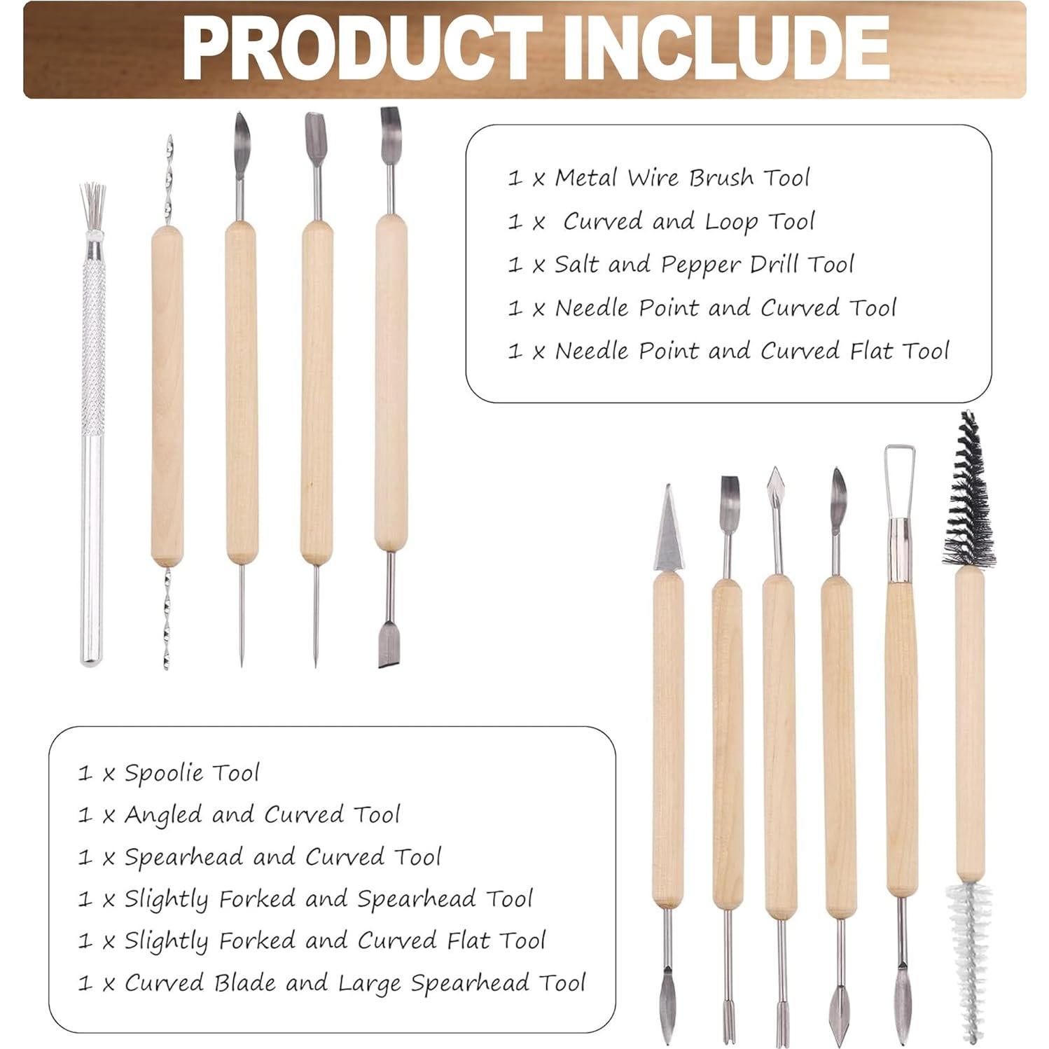 Juego de Herramientas de Escultura en Arcilla LINPHCEY 11 Piezas