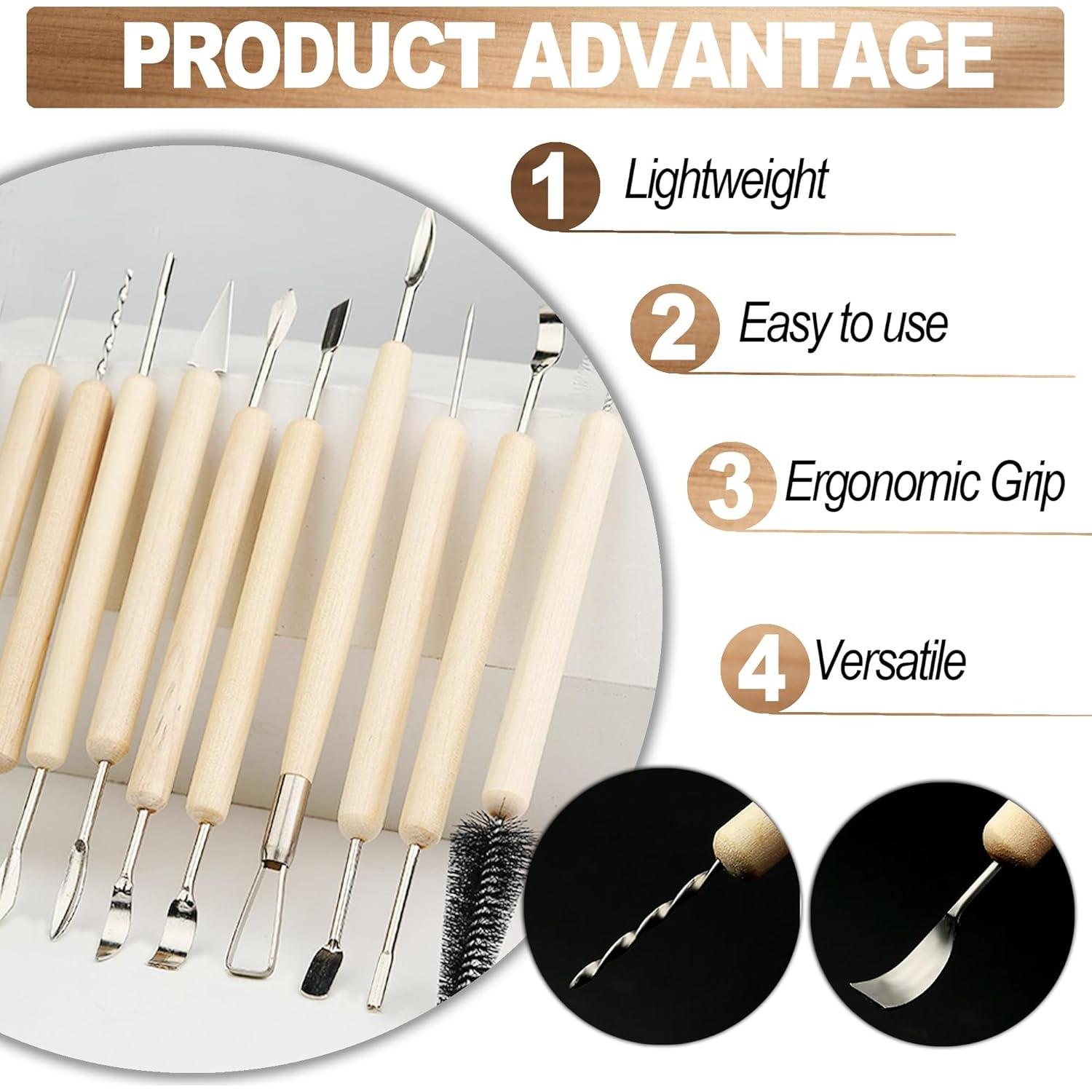 Juego de Herramientas de Escultura en Arcilla LINPHCEY 11 Piezas