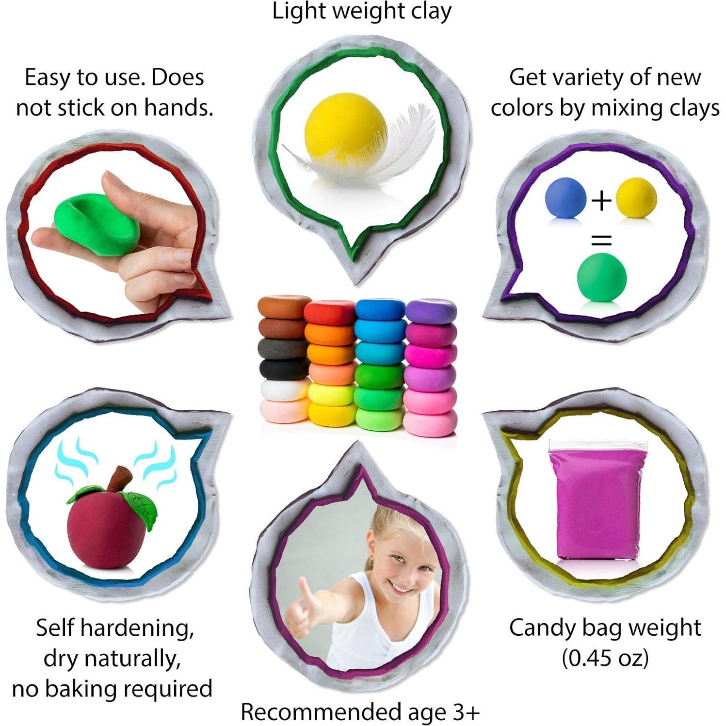 Juego de Modelado de Arcilla Secado al Aire Artsity 24 Colores