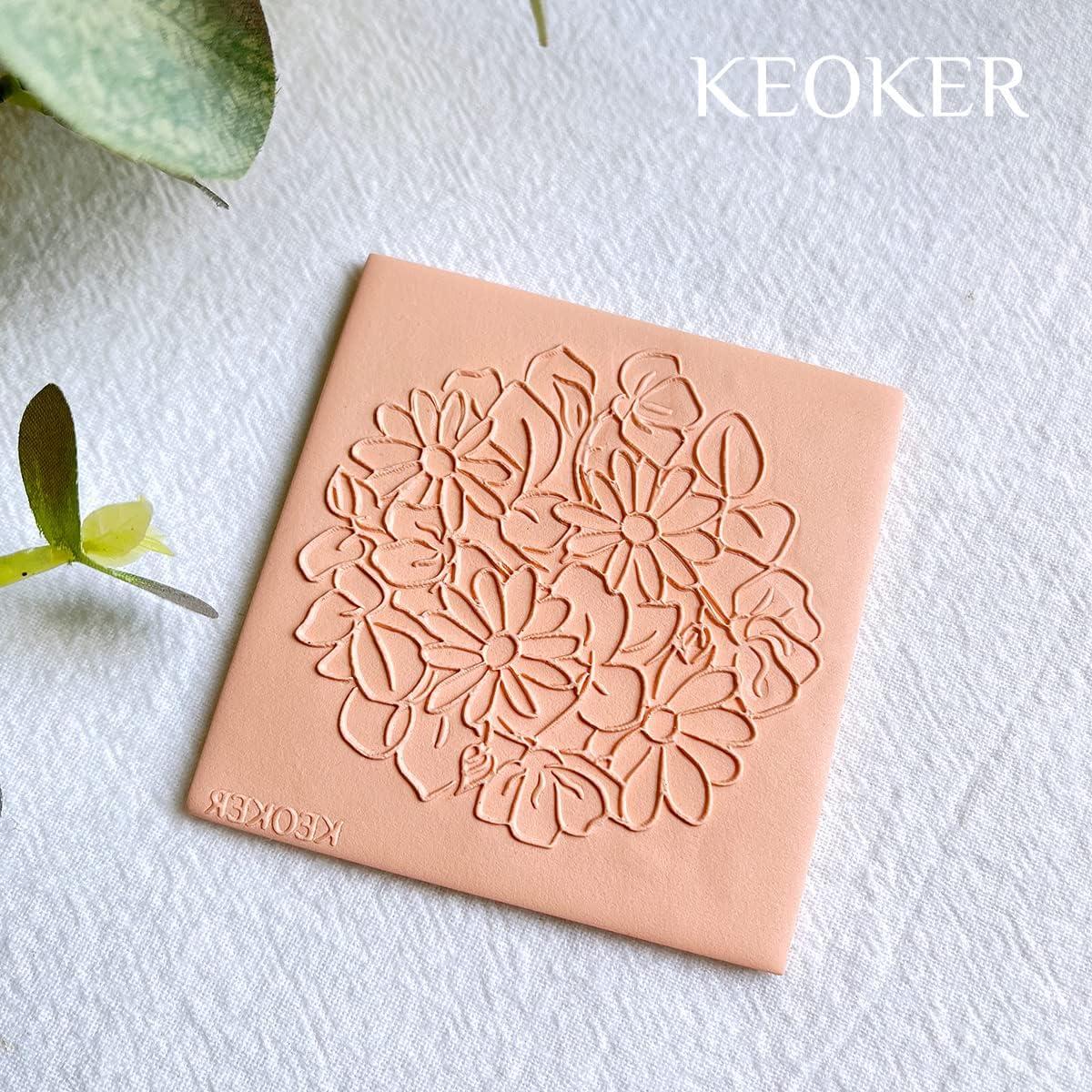 Hojas de Textura de Arcilla Polimérica Keoker Floral B - 1 Unidad