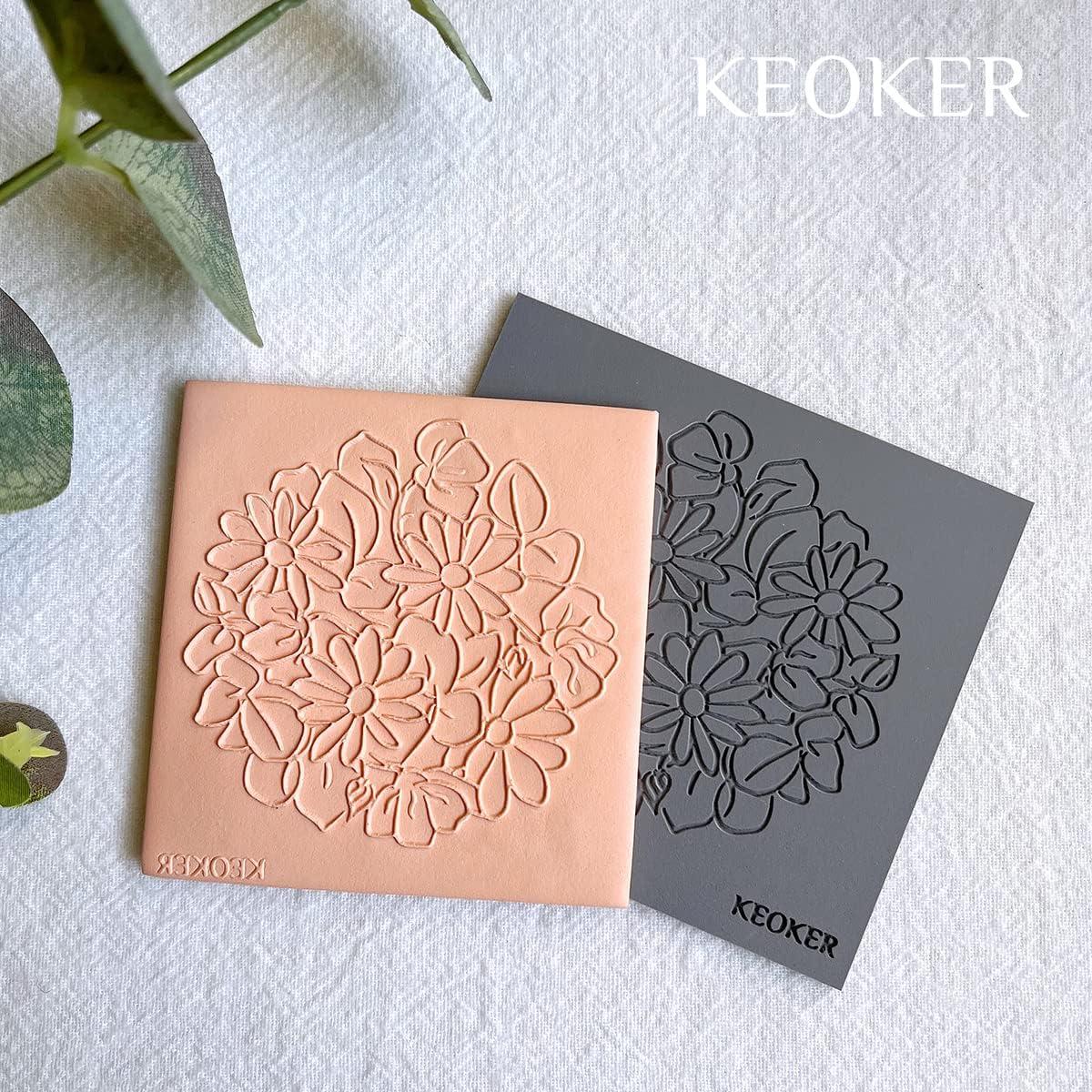 Hojas de Textura de Arcilla Polimérica Keoker Floral B - 1 Unidad