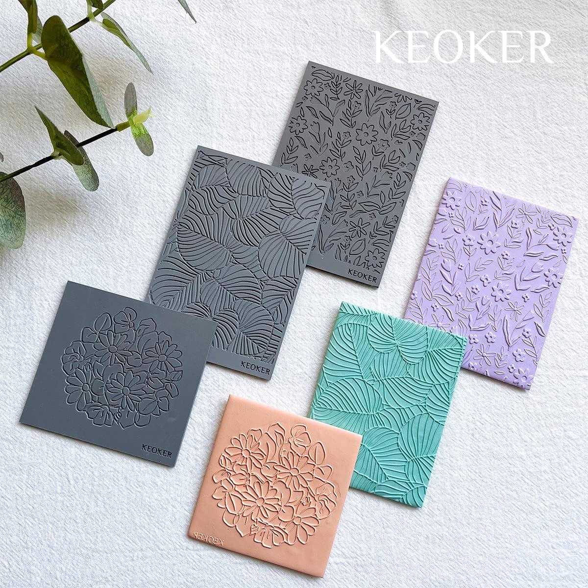 Hojas de Textura de Arcilla Polimérica Keoker Floral B - 1 Unidad