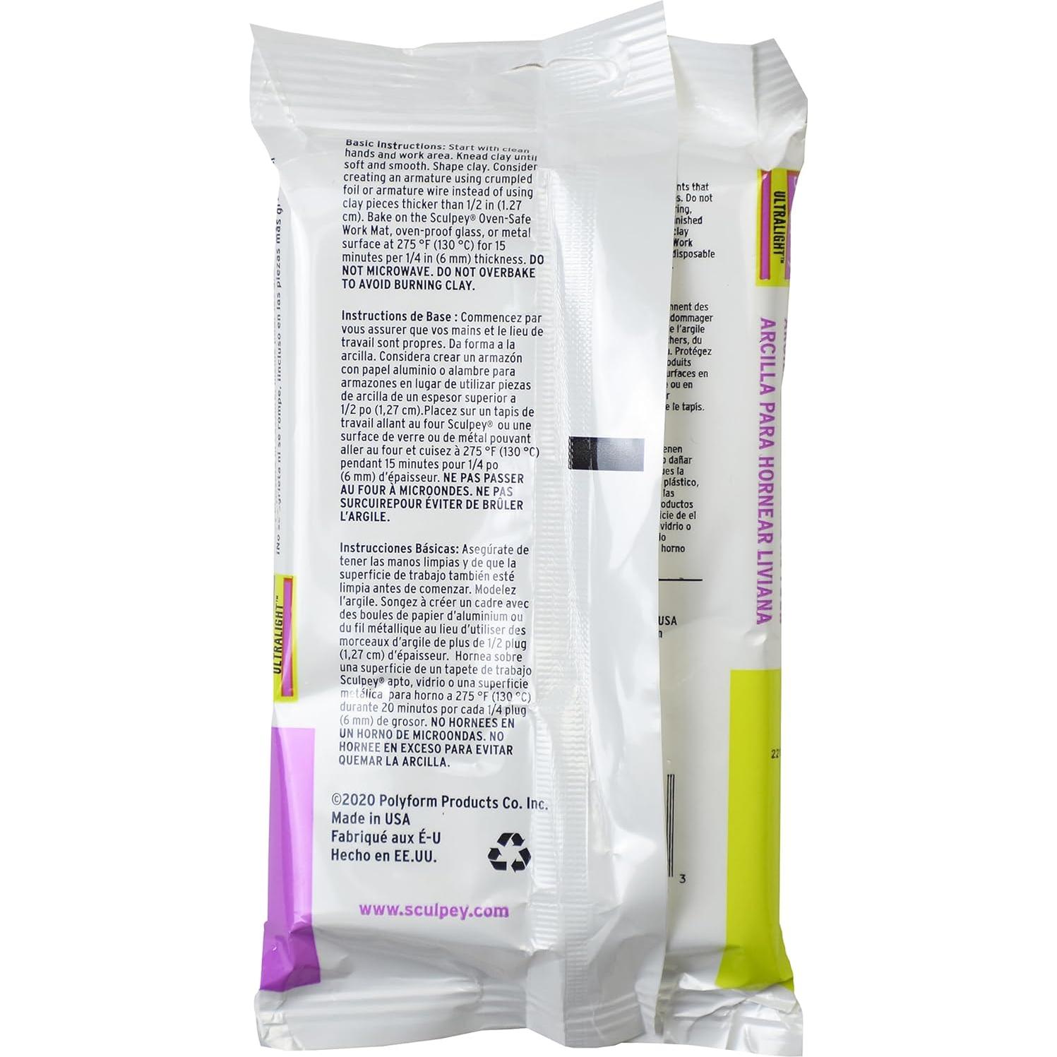 Arcilla Polimérica Sculpey UltraLight 226.8 g Blanca No Tóxica