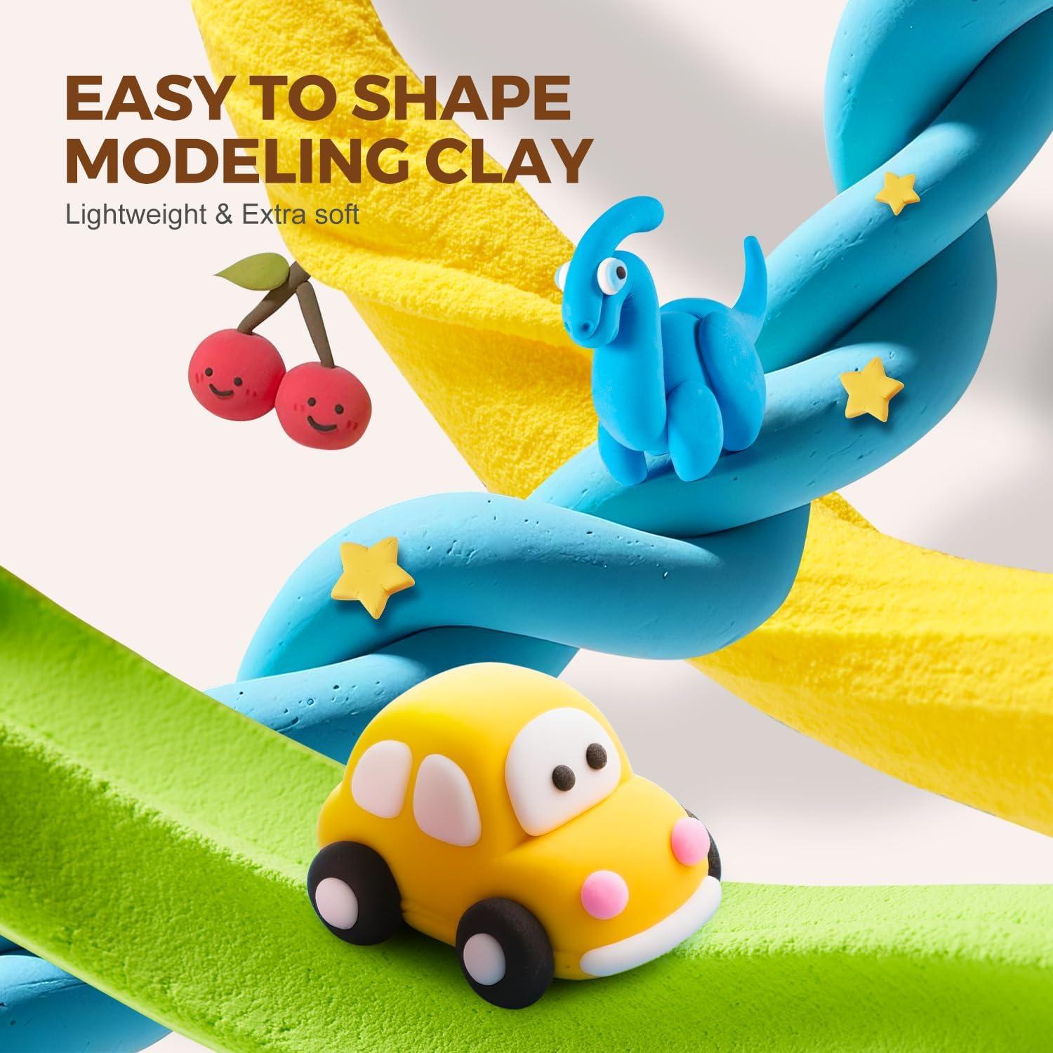 Kit de Arcilla Secada al Aire Jar Melo 24 Colores con Herramientas