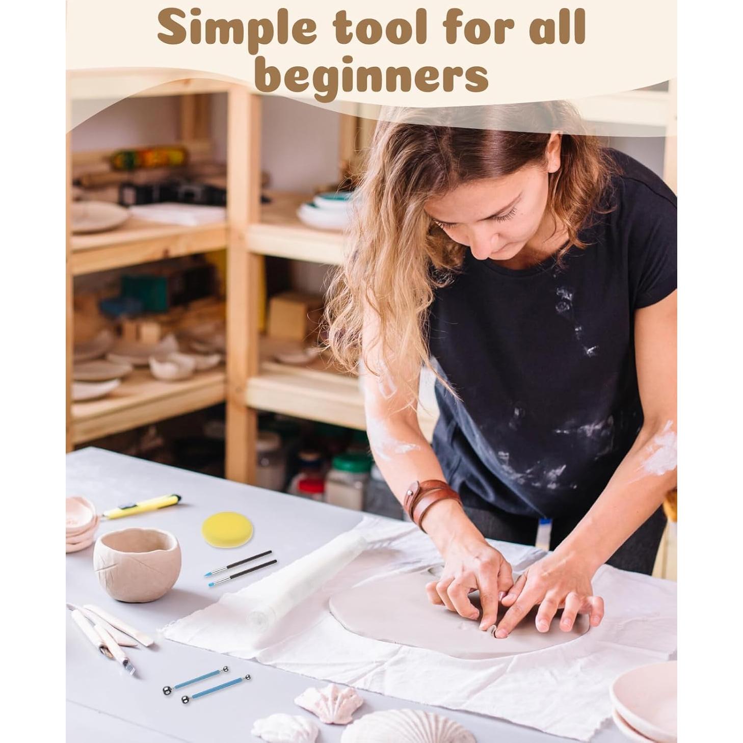 Kit de Arcilla Secada al Aire Anpro 46 en 1 para Adultos