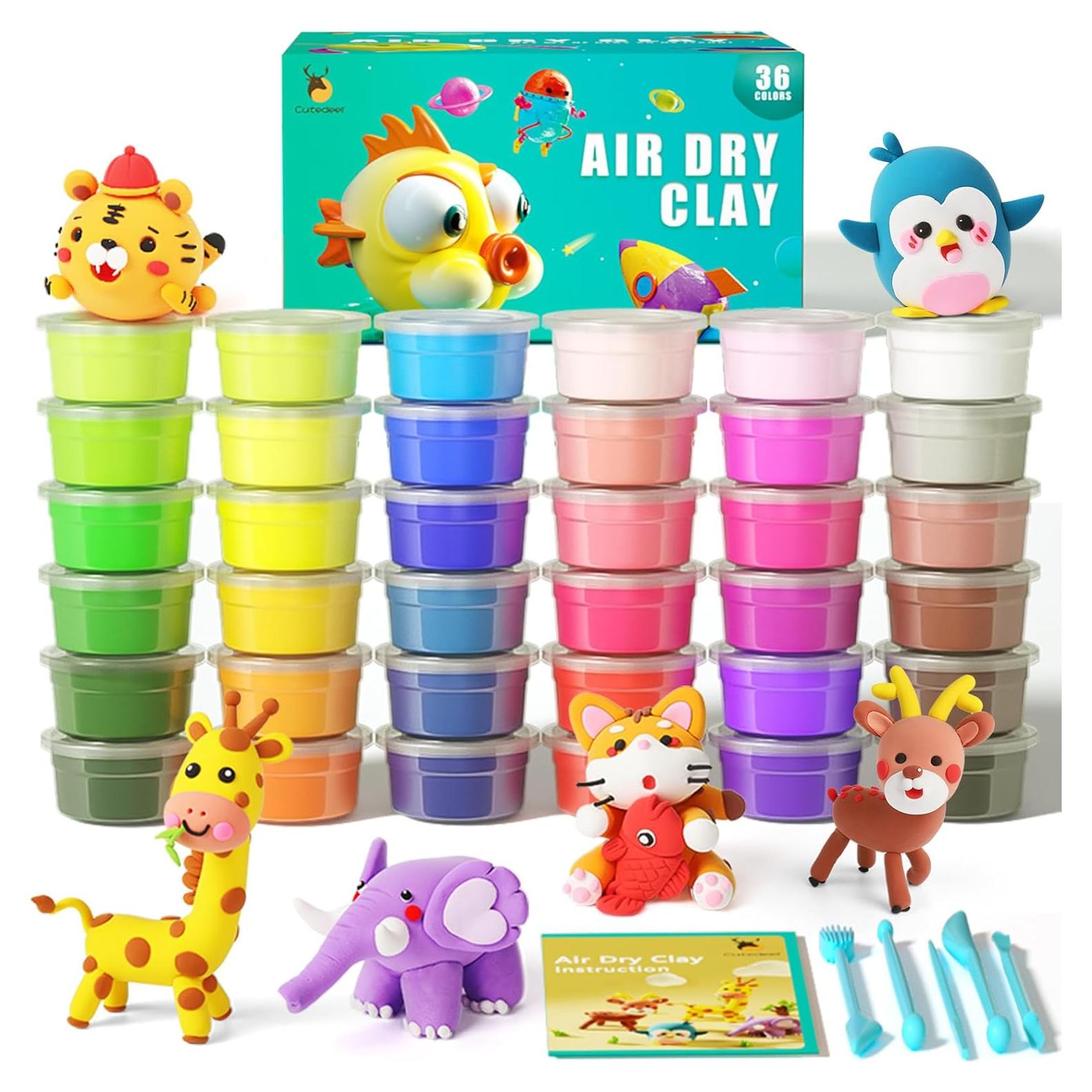 Kit de Arcilla Secada al Aire Cutedeer 36 Colores 0.64kg