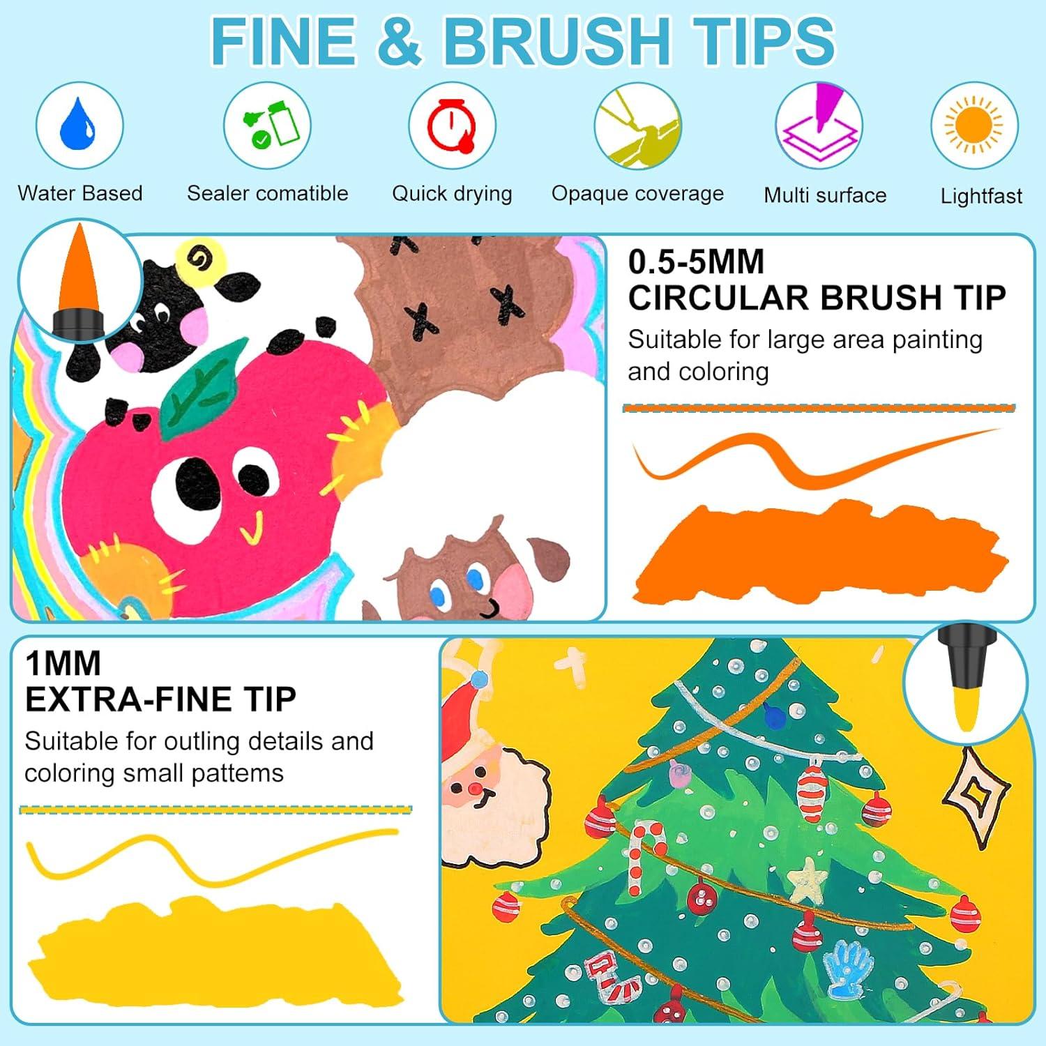 Conjunto de 50 Marcadores Acrílicos Amamao - 100 Colores Doble Punta