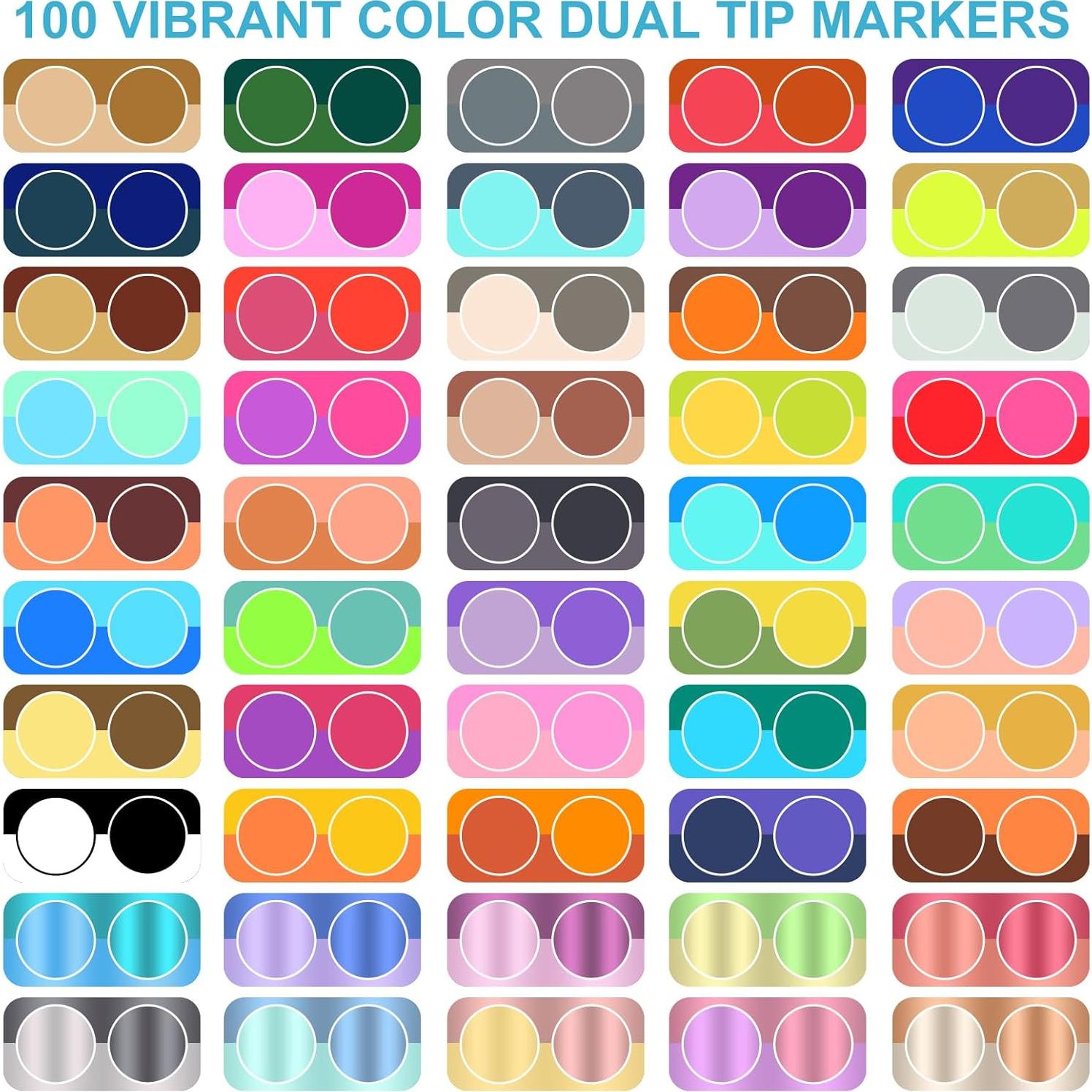 Conjunto de 50 Marcadores Acrílicos Amamao - 100 Colores Doble Punta