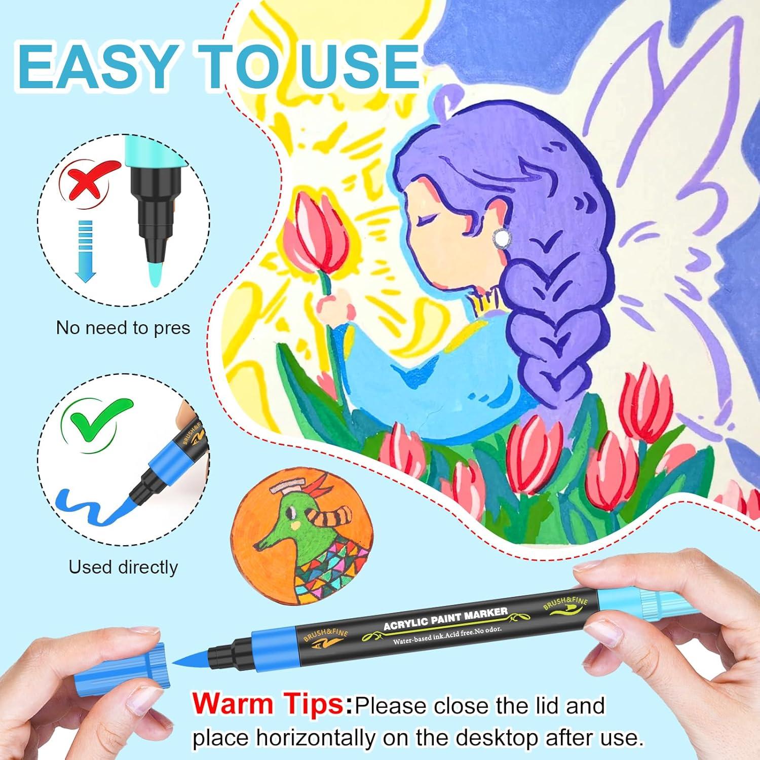 Conjunto de 50 Marcadores Acrílicos Amamao - 100 Colores Doble Punta