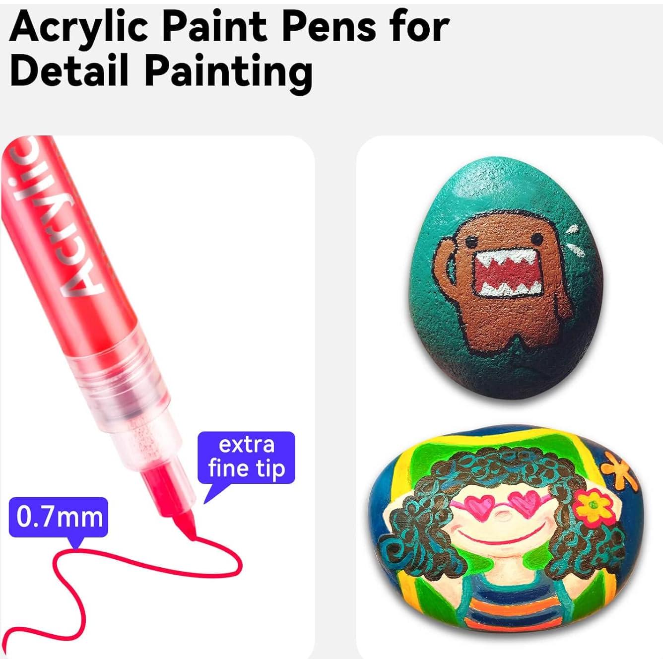 36 Marcadores de Pintura Acrílica Coogert Punta Fina 0.7mm