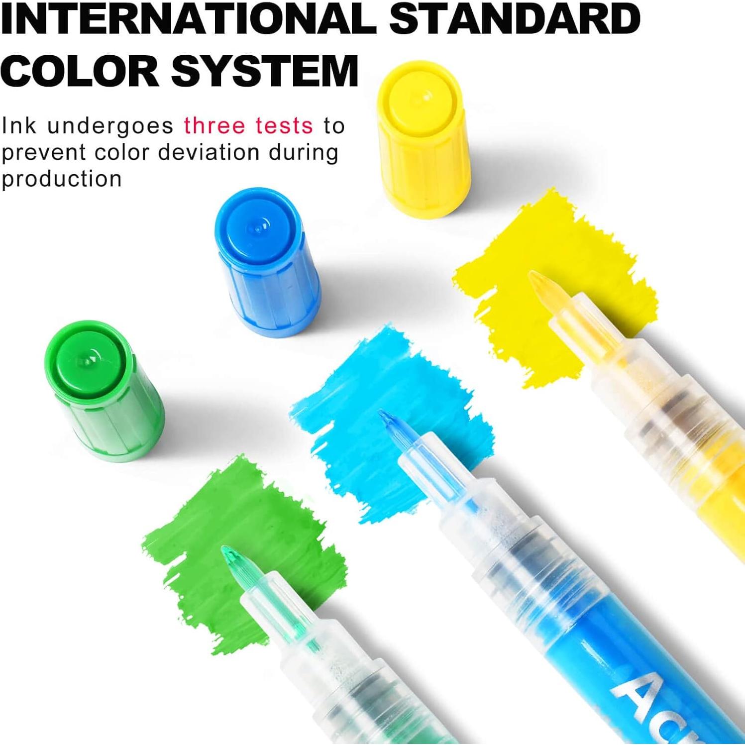 36 Marcadores de Pintura Acrílica Coogert Punta Fina 0.7mm