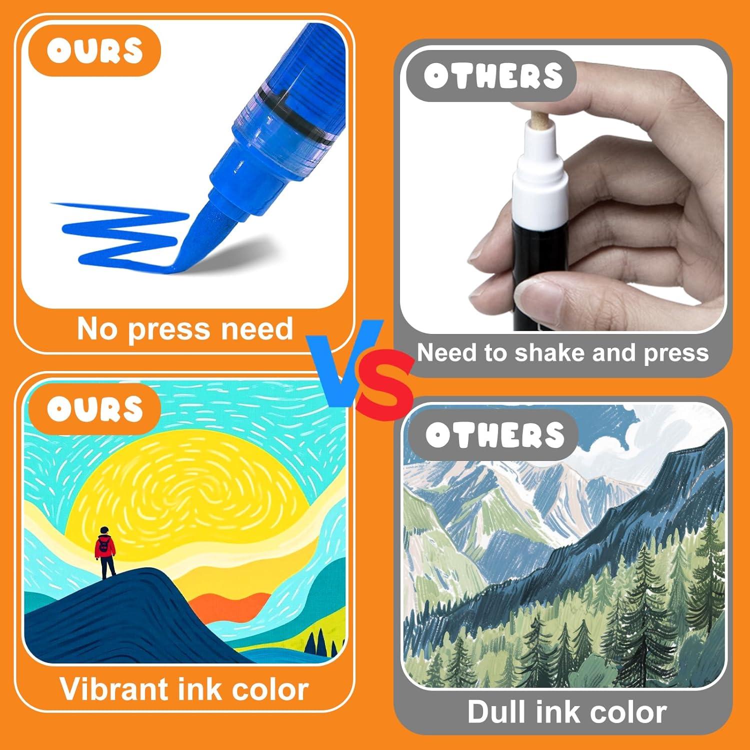 Marcadores Acrílicos Aen Art 24 Colores Punta de Pincel