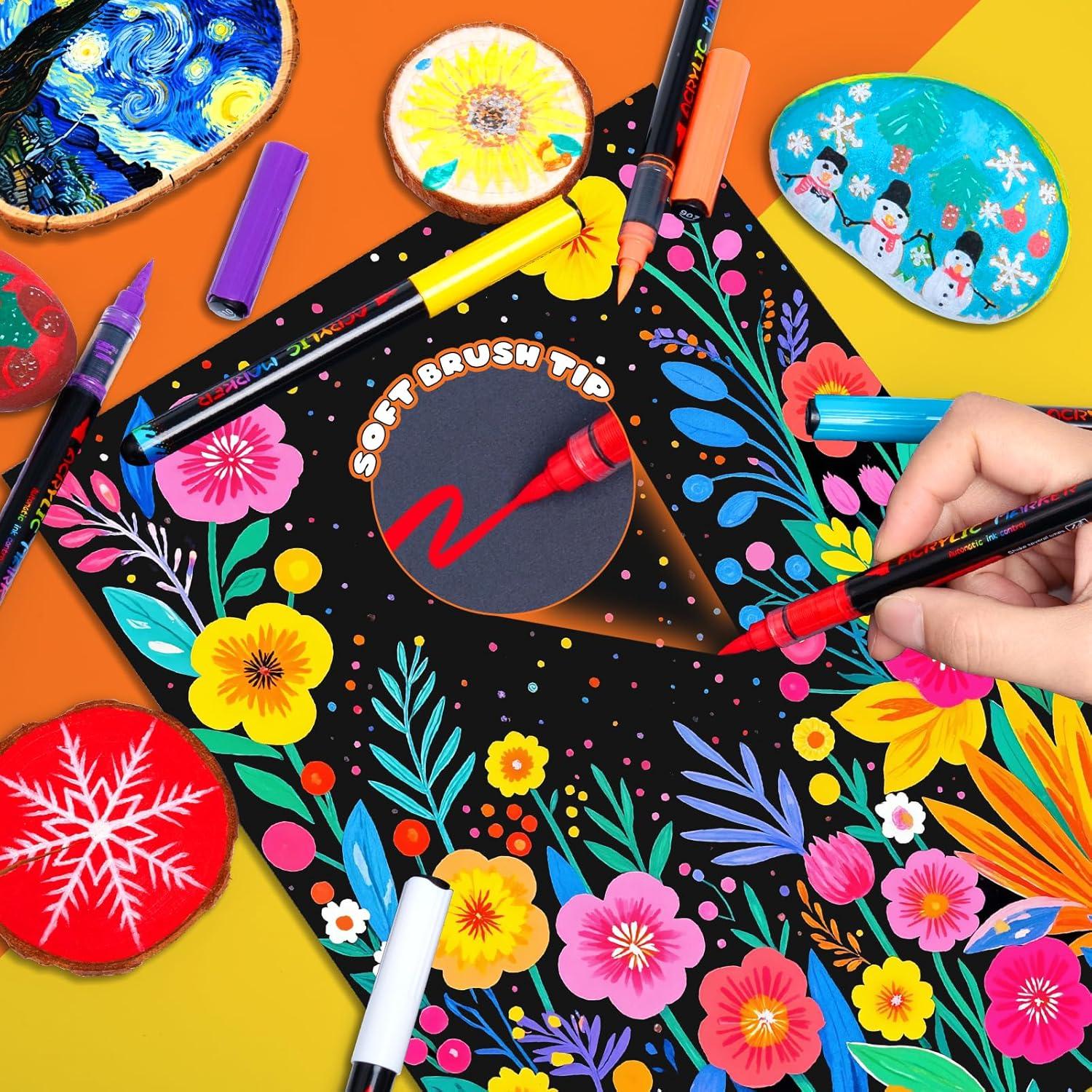 Marcadores Acrílicos Aen Art 24 Colores Punta de Pincel