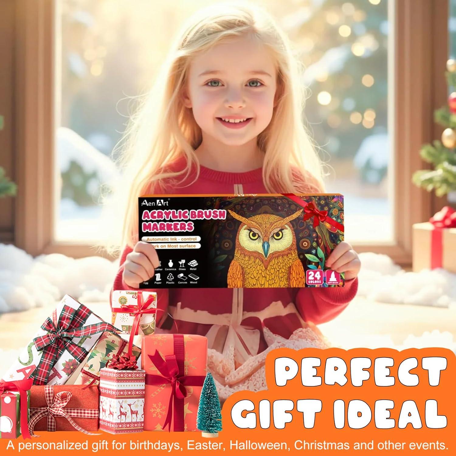 Marcadores Acrílicos Aen Art 24 Colores Punta de Pincel