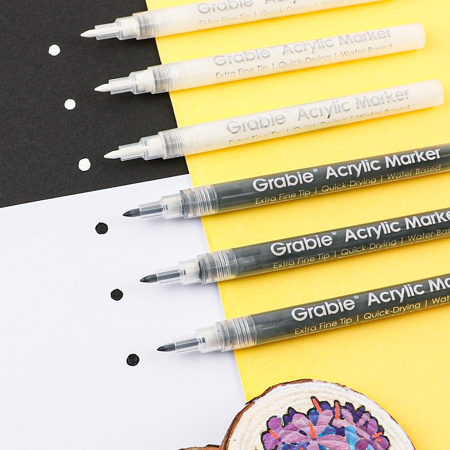 Juego de Marcadores Acrílicos Grabie 0.7mm Punta Fina 6 Unidades