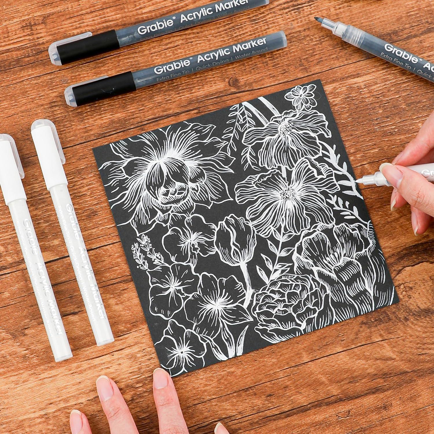 Juego de Marcadores Acrílicos Grabie 0.7mm Punta Fina 6 Unidades