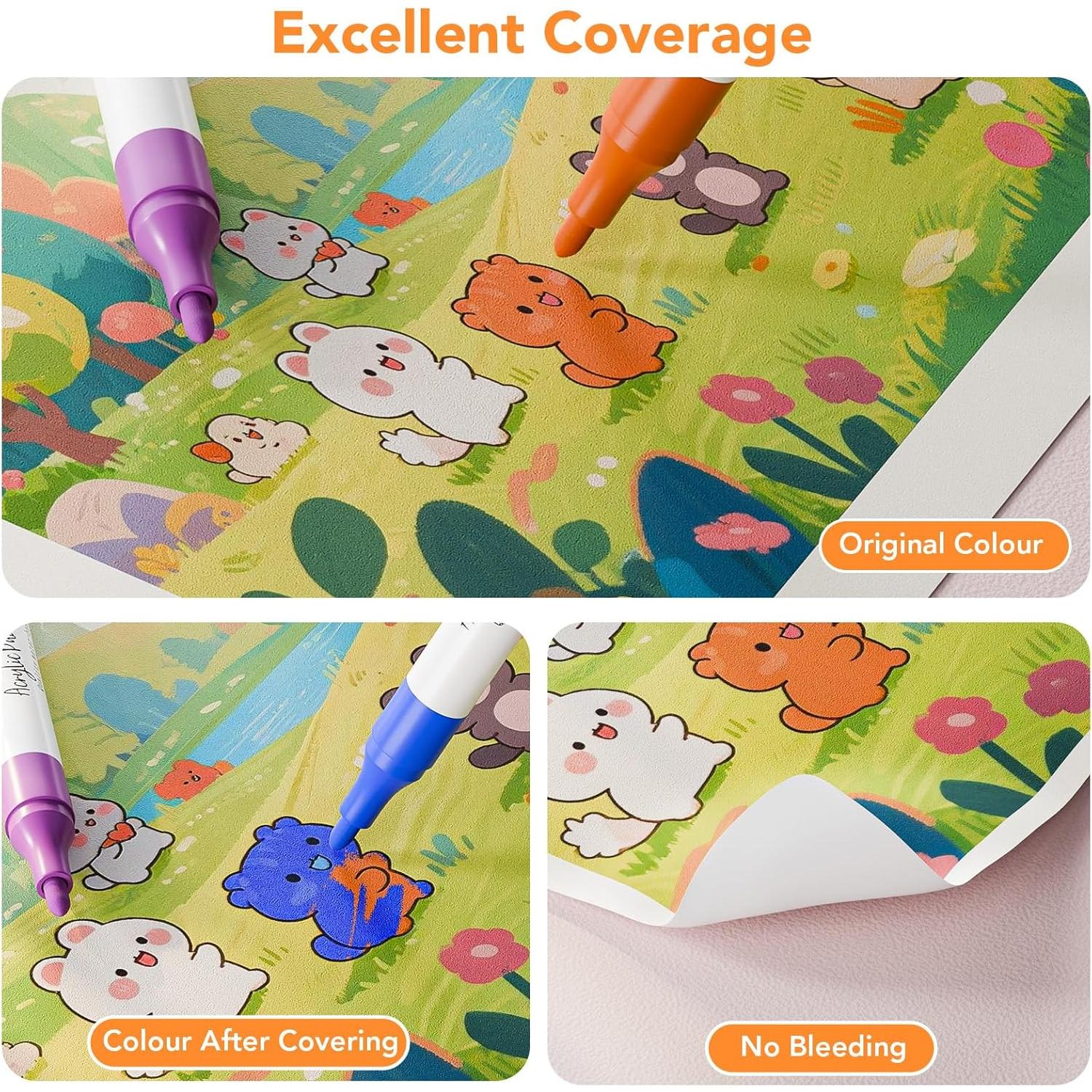 Marcadores Acrílicos WELLOKB 80 Colores Doble Punta 1-5 mm