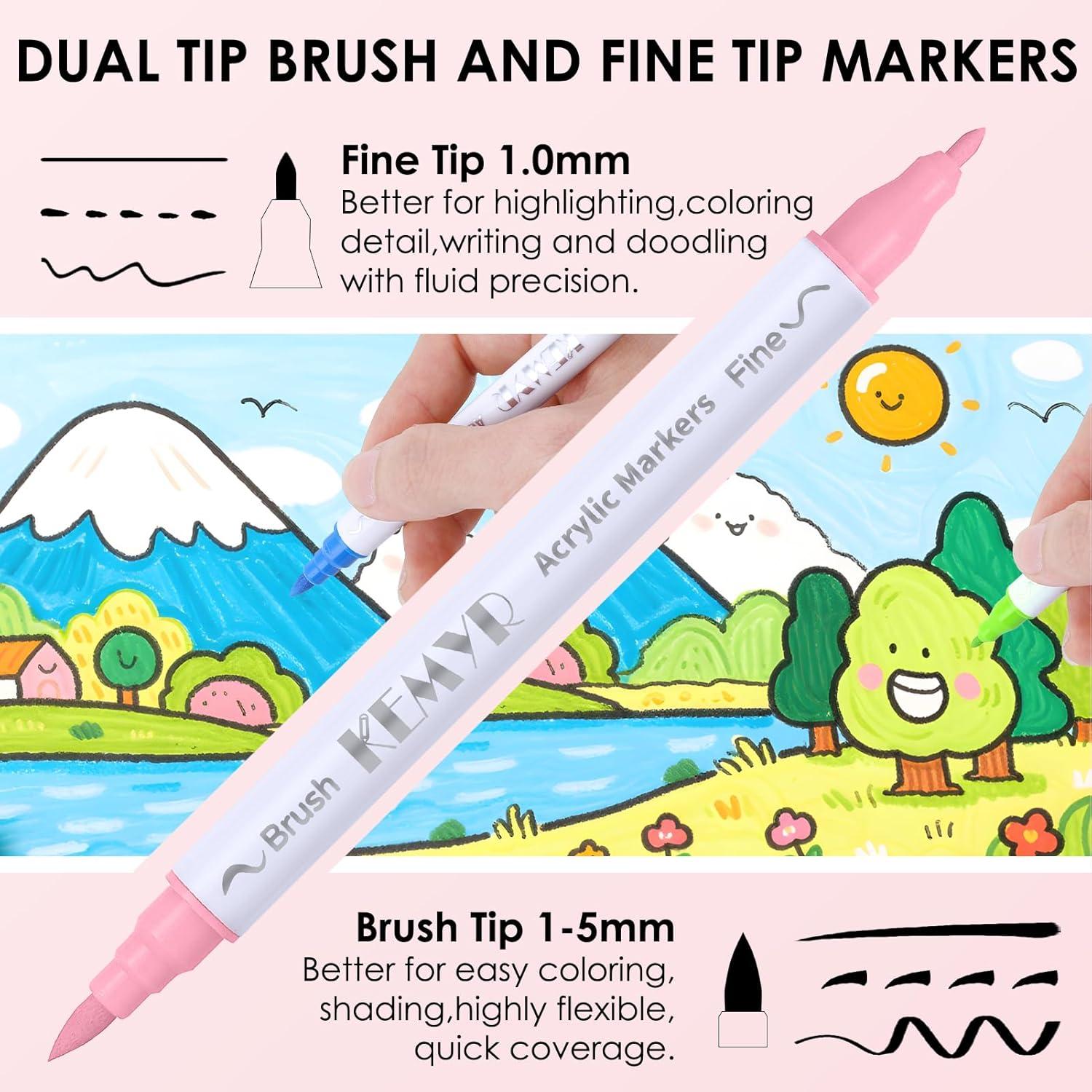 Marcadores de Pintura Acrílica KEMYR 72 Colores Doble Punta