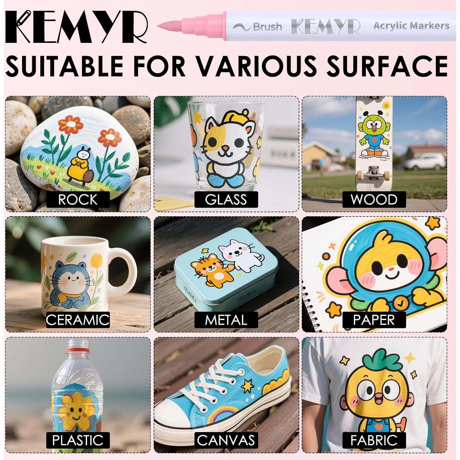 Marcadores de Pintura Acrílica KEMYR 72 Colores Doble Punta