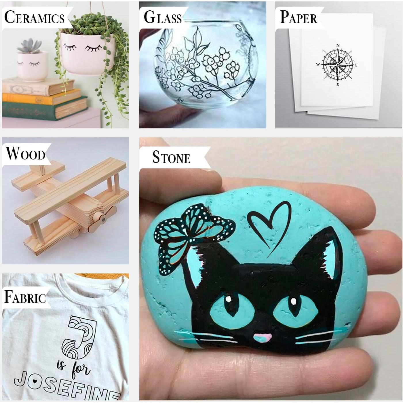 Set de 4 Marcadores de Pintura Acrílica Negra Punta Fina 0.7mm